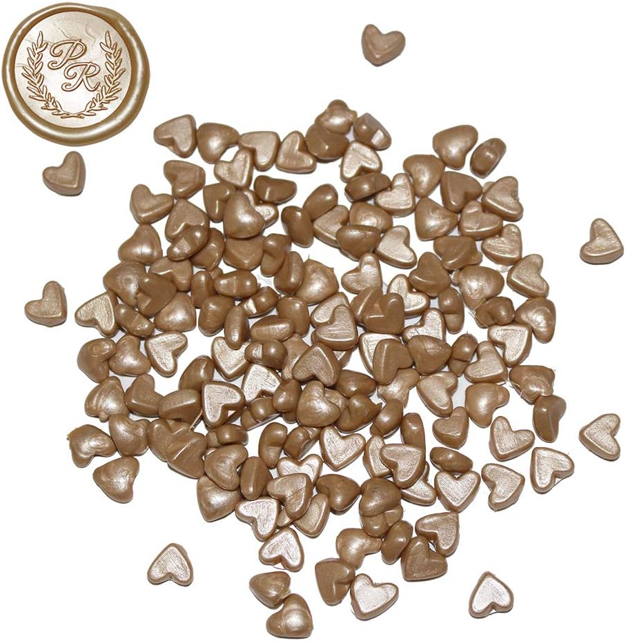 Champagne Gold Sealing Wax Beads - 160 Wax Seal Beads Per Pack - Sealing Wax Beads for Seals - 100% USA Ingredients (Champagne Gold Wax Beads)