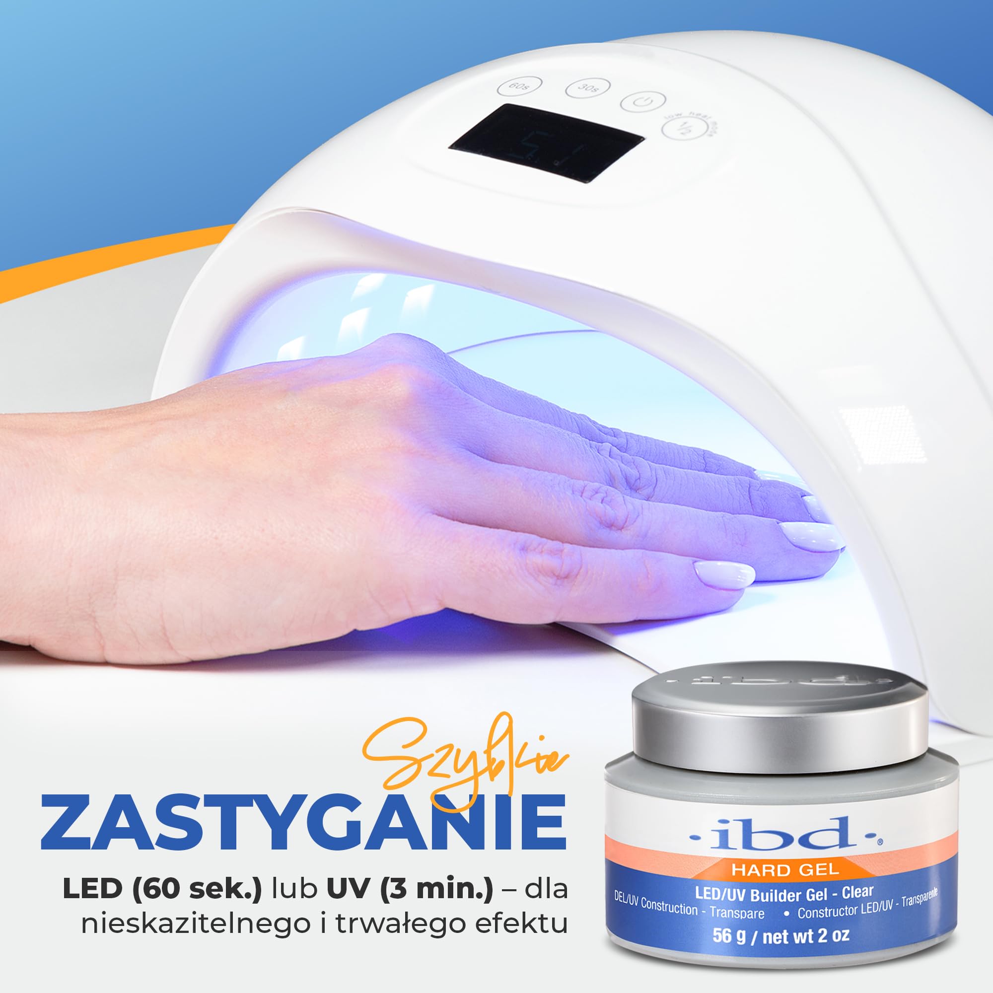 IBD Hard Gel - LED/UV Builder Gel Clear, 1 opakowanie (1 x 56 g) - MADE IN USA - budowanie paznokci w domu - bez wizyt i hałaśliwych salonów stylizacji paznokci