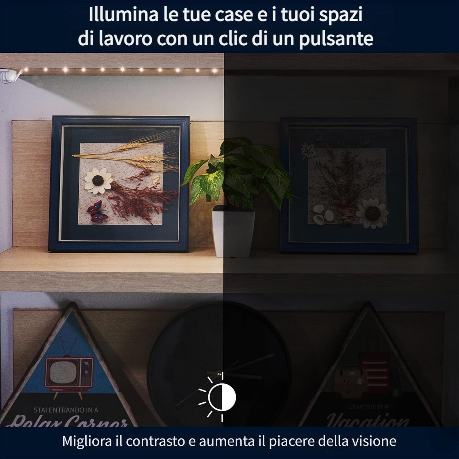 BestLuz Strisce Luminose a LED a Batteria per Cucina Sotto L'armadio, Mensole, Confezione da 3 Senza Fili, Bianco Neutro, 4000K