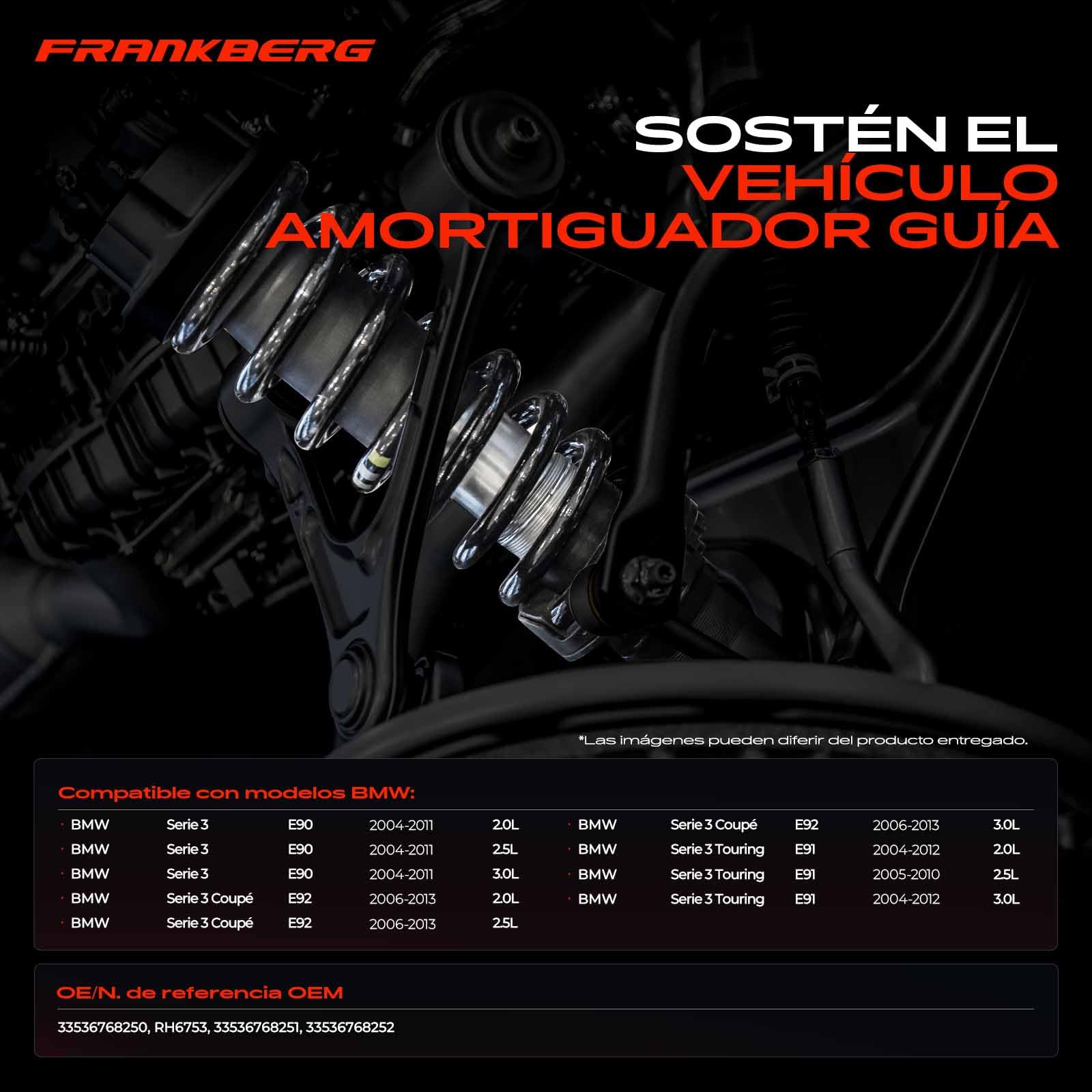 Frankberg 2x Muelles de chasis Muelles de suspensión Compatible con Serie 3 Touring E91 Serie 3 E90 Serie 3 Coupé E92 Replace# RH6753