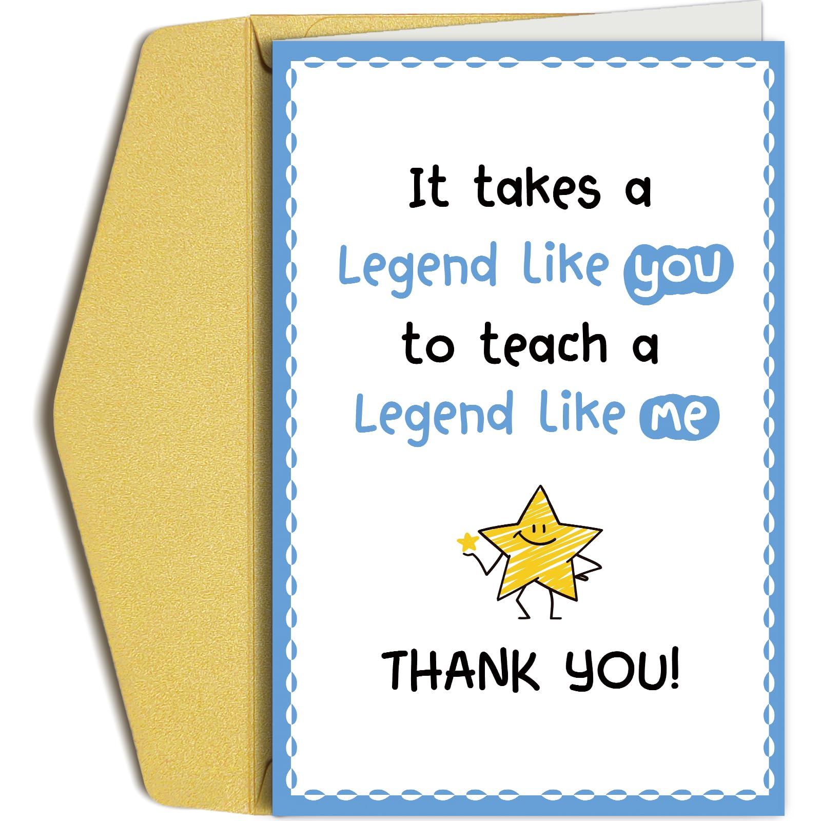 Oamiolek Funny Thank You Card for Teacher, Teacher Appreciation Card, Appreciation Cards for Leader Boss Tutor Coach, It Takes A Legend Like You to