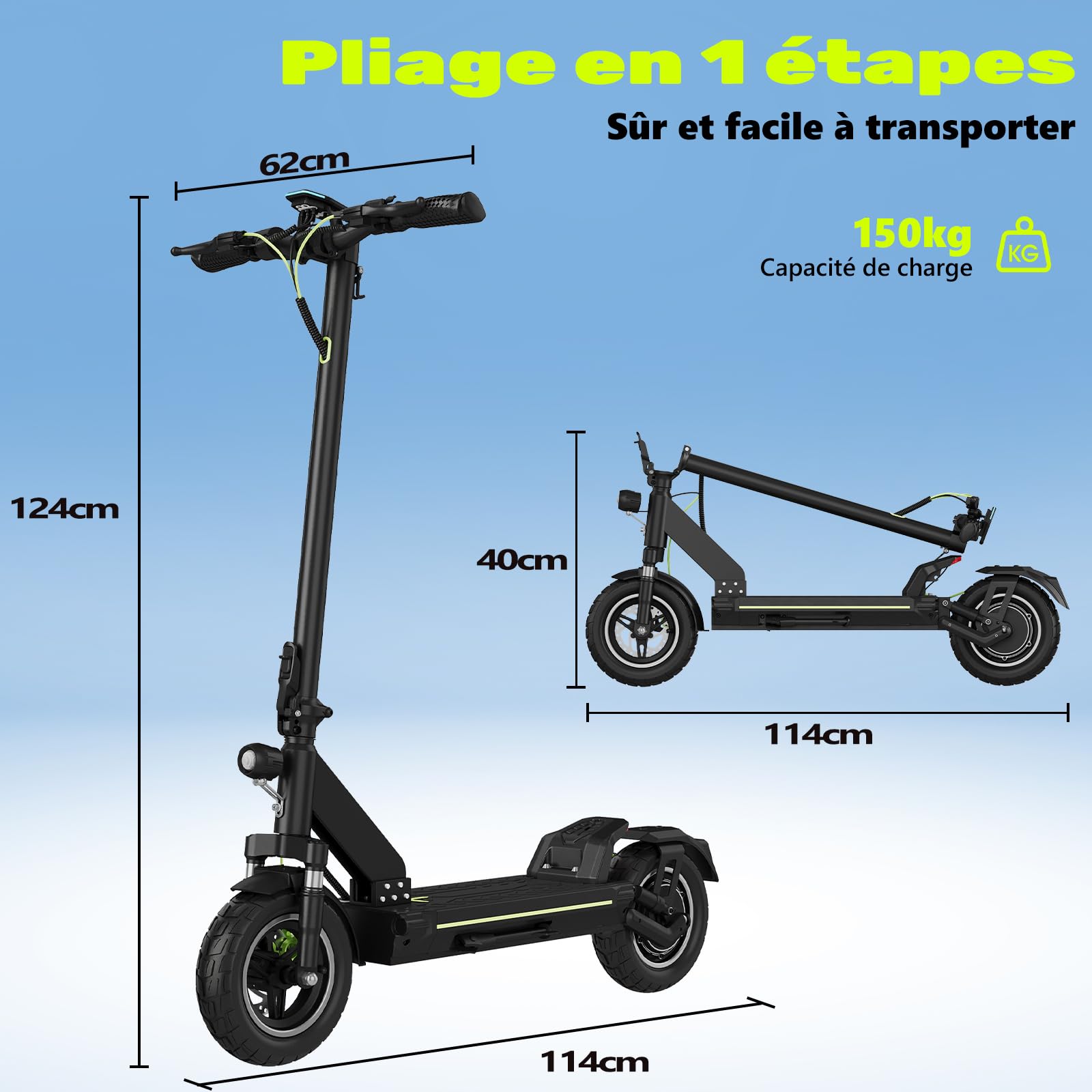 Trottinette Électrique Adulte Puissante Tout-terrain, Moteur 2000W Autonomie jusqu’à 80 km, Batterie 48V (13Ah / 18,2Ah / 20,8Ah), Double Suspension, Antivol, Trotinette Electrique Adulte Ultra Legere