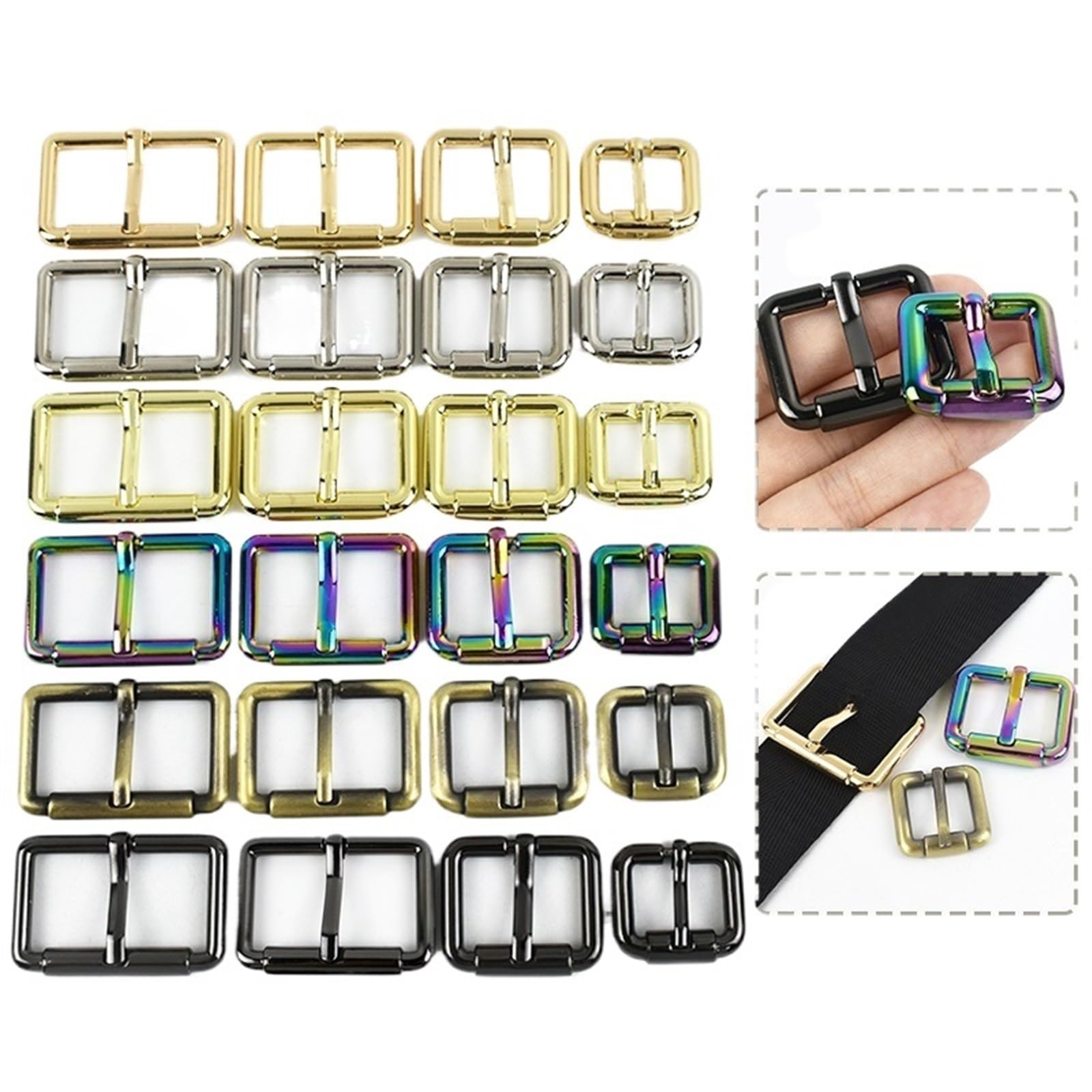 Hebilla Deslizante 10 hebillas ajustables de metal a 38 mm for correas bolsos, mochilas cuero, pasador rodillo, accesorios bricolaje Para CinturóN