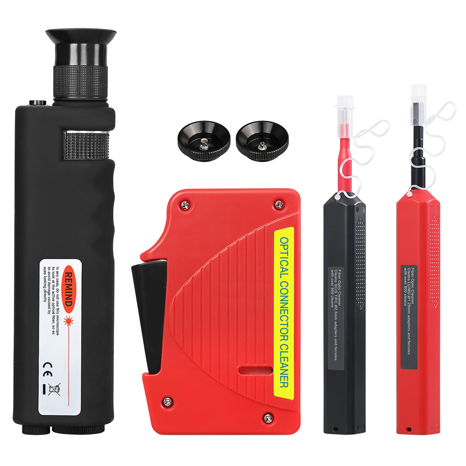 400X Fiber Optic Inspection Microscope Cable SC FC ST LC Interface End Face With 1.25mm 2.5mm Adapter and Cleaner Handheld LED Cleaning Detector-picture-17