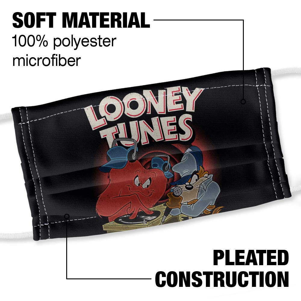 Popfunk Looney Tunes DJ Looney Tunes 1-Ply Reusable Face Mask Covering with Adjustable Nose Wire, Unisex