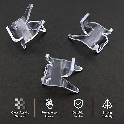 Miniatura 3 de 40 soportes de exhibición de acrílico, pequeños soportes de exhibición transparentes coleccionables, soporte de caballete triangular para exhibir