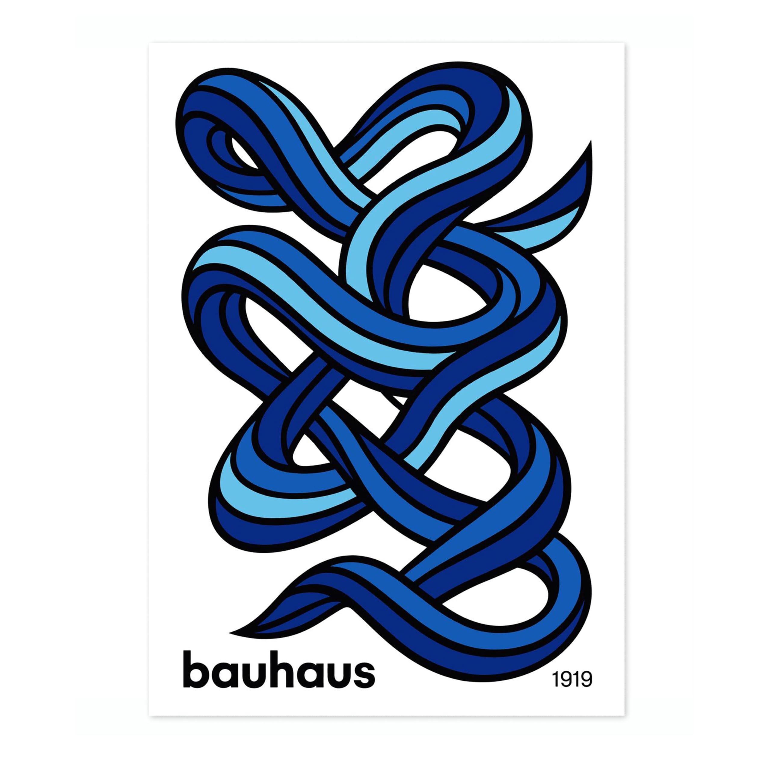 Bauhaus Serpent Poster, Bauhaus Mid-Century Modern Print, Retro Abstract Wall Art, A2 (Print Only) - 59.4x42cm