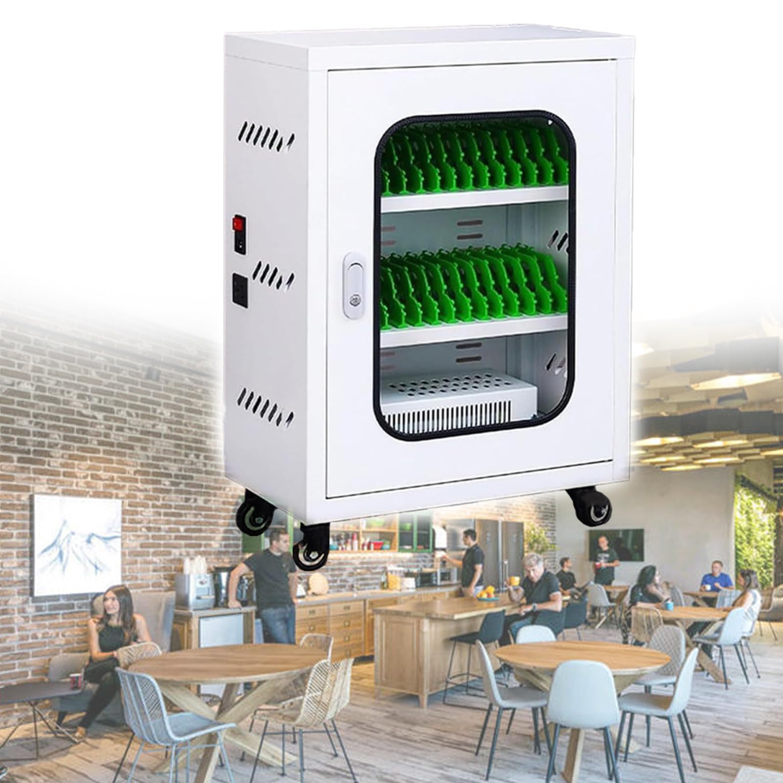 Stazione di ricarica portatile per telefono con porte multiple – ricaricabile per scuola e chiesa aeroporto – comoda soluzione di archiviazione per dispositivi mobili