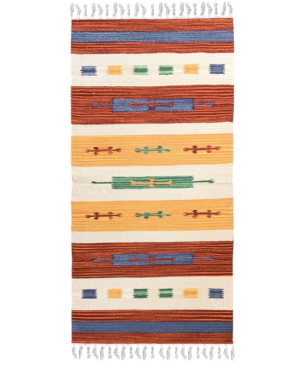 Tappeto kilim multiuso 100% cotone lavabile KELIM 04 cm.60x240 stuoia cucina passatoia corsia corridoio