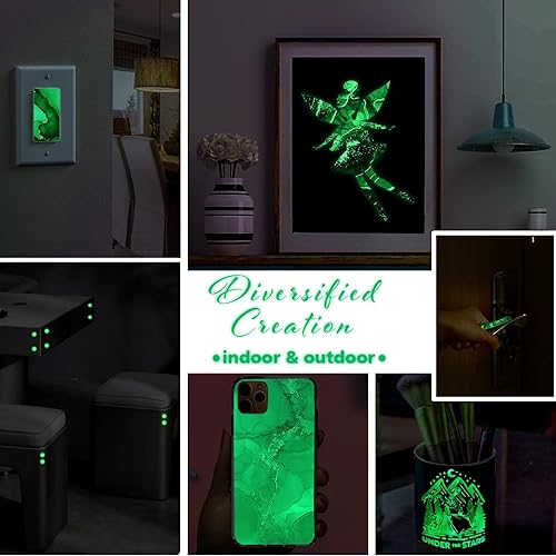 Miniatura 5 de Heflashor Vinilo adhesivo permanente que brilla en la oscuridad, surtido de vinilo con patrón de mármol oscuro, 12 x 10 pulgadas, desvanecimiento