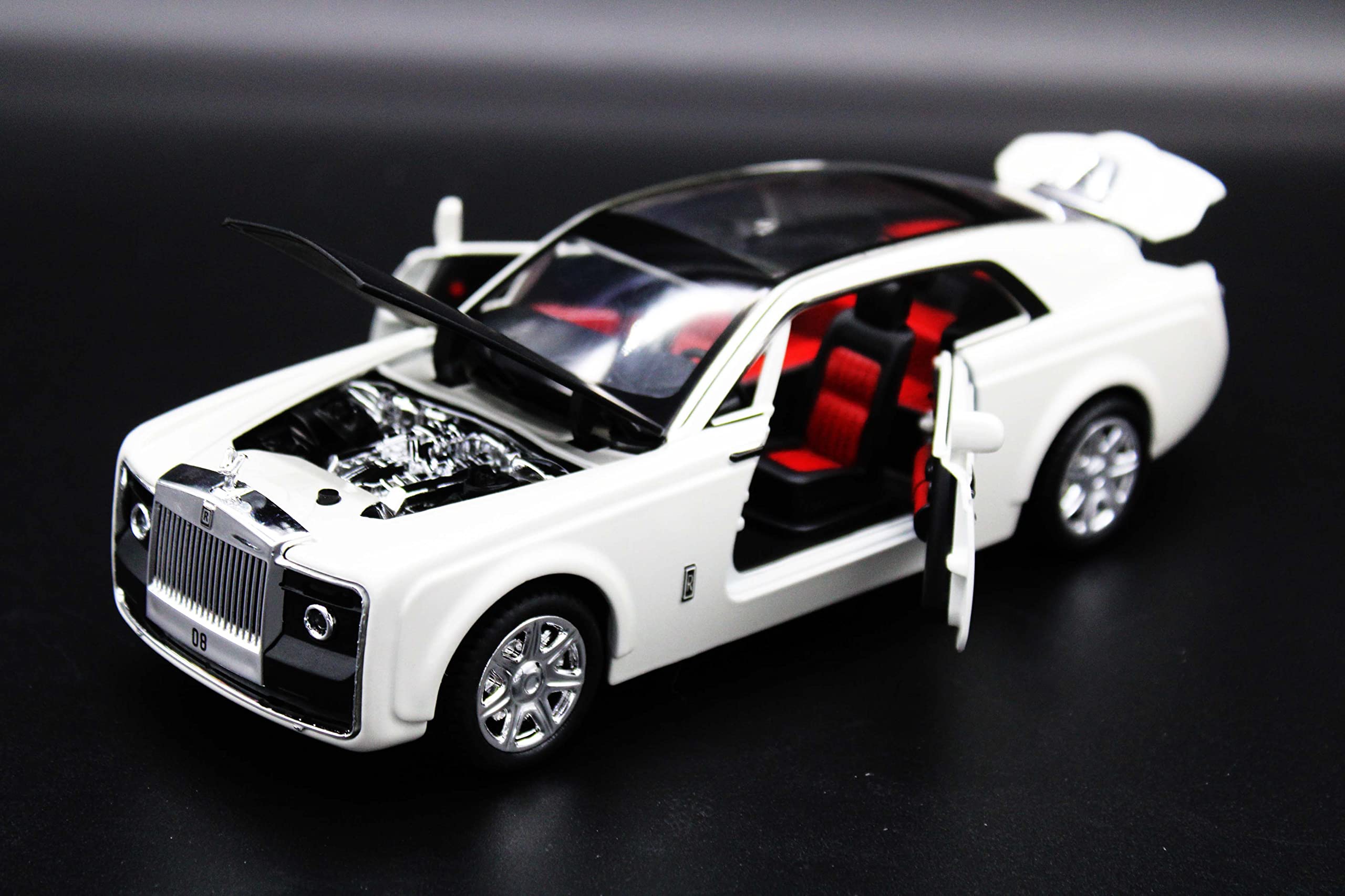 1:24 For Rolls-Royce For Sweptail Alloy Car Model Diecasts Toy Vehicles Toy Car Metal Collection Car Model Simulation Kids Toy Model Car (WHITE-B)