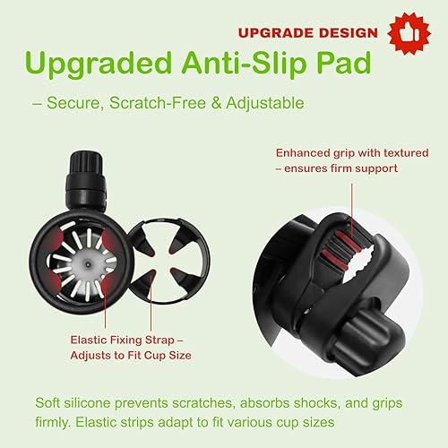 Miniatura 5 de Lusinus Portavasos para cochecito compatible con YOYOYOYO2YOYO3  Soporte doble ajustable 2 en 1 con abrazadera giratoria de 360  Se adapta a