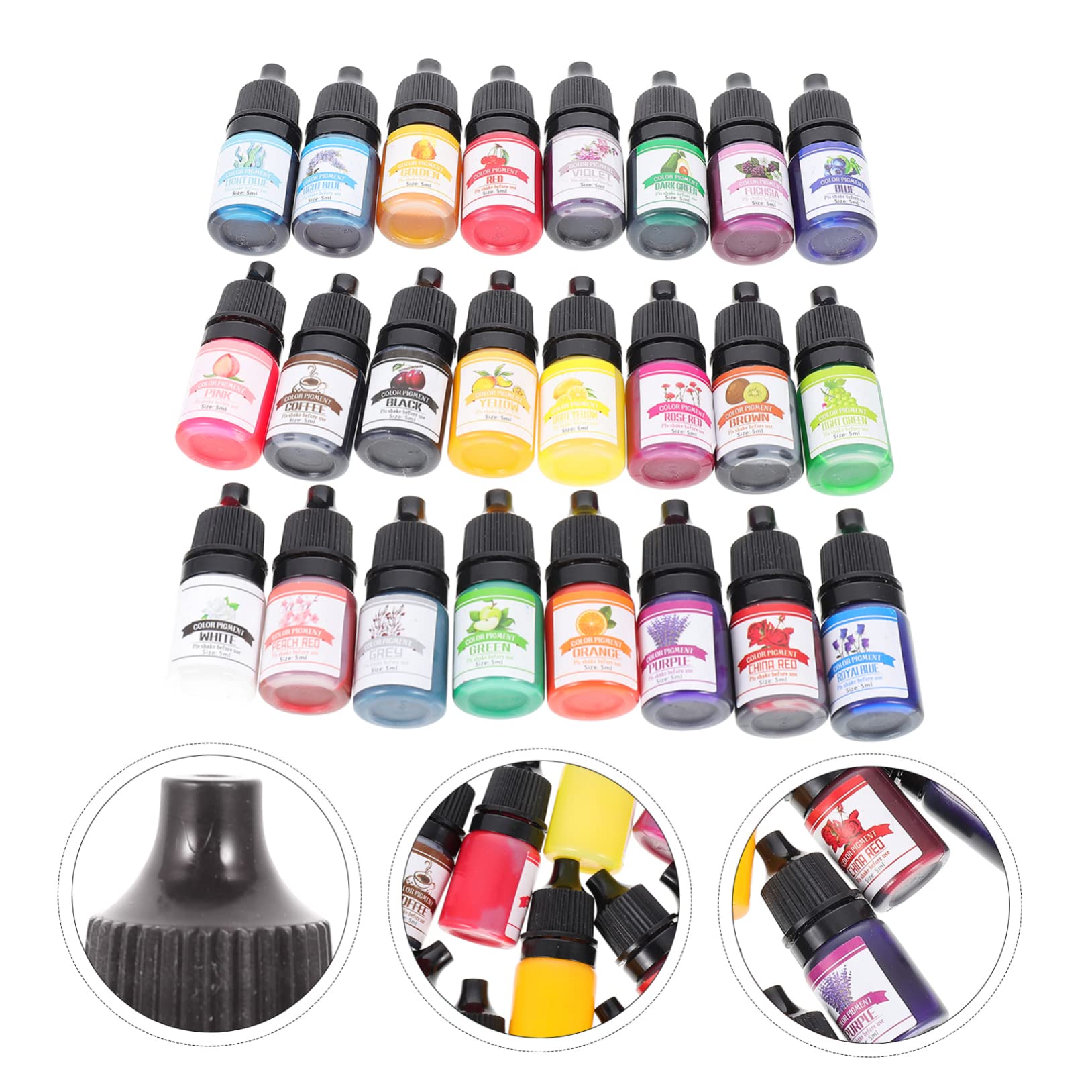 Pigmento de Resina Epoxi Uv, Colorante Concentrado para Manualidades Diy, Plástico, Mezcla de Pigmentos, 24 Colores para Joyería
