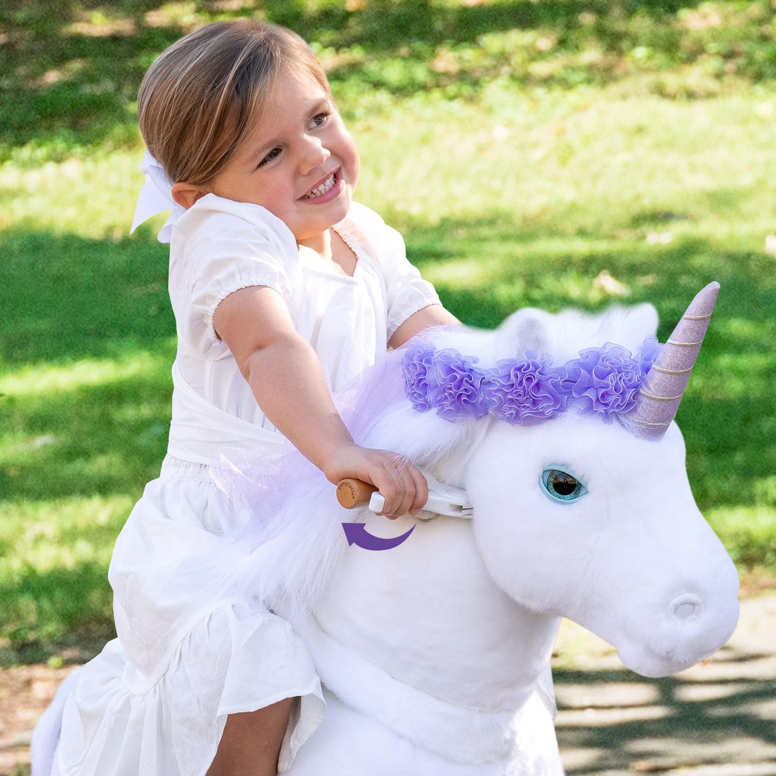 Ride On Unicorn Toys Riding Horse White And Purple