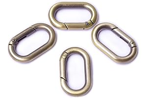 4Pcs Copper Carabiner Metal Spring Key Ring/Spring Snap Hooks Clip, Spring Keyring Buckle
