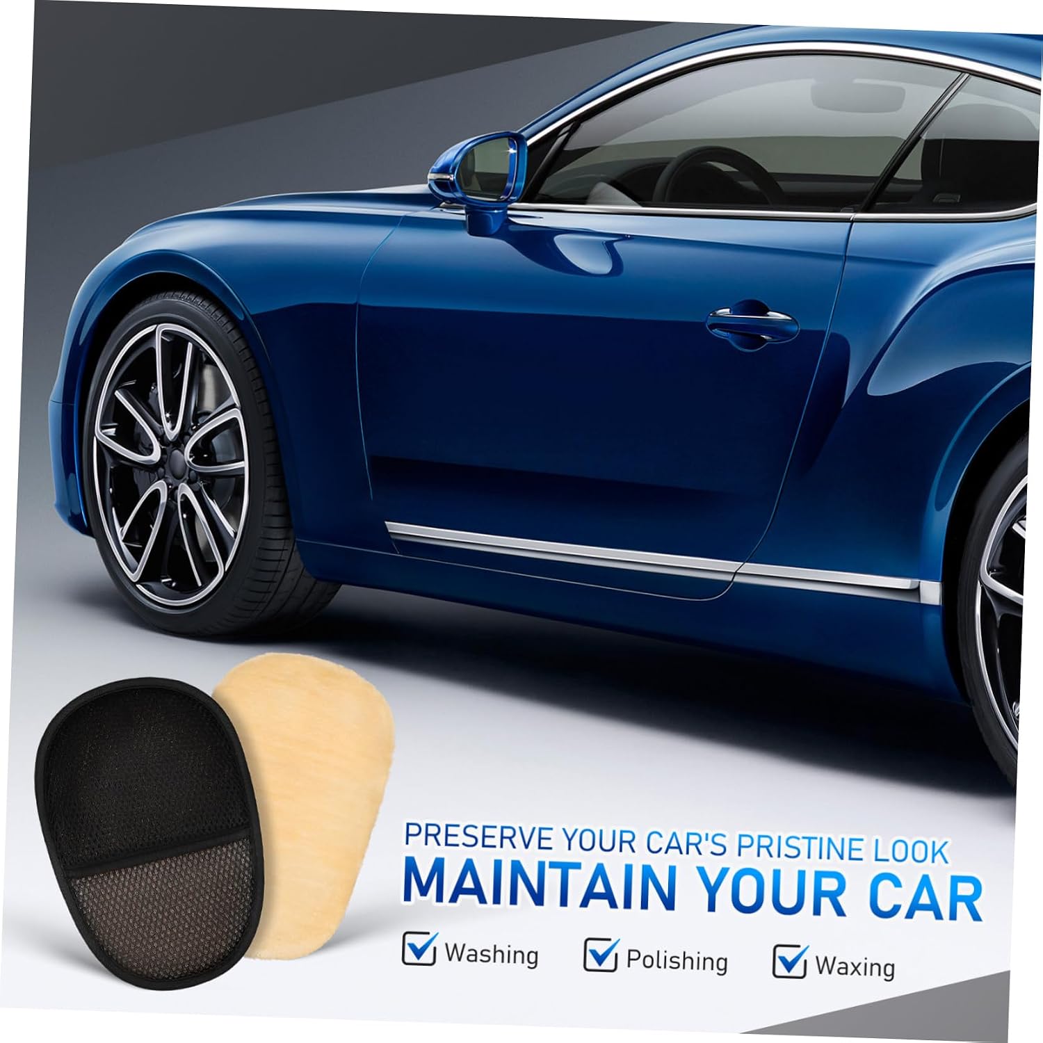 Gatuida Washing Mitts 2 Pack Full Finger Car Wash Gloves Soft Car Polishing Pads Mitts for Car Wash Scratch