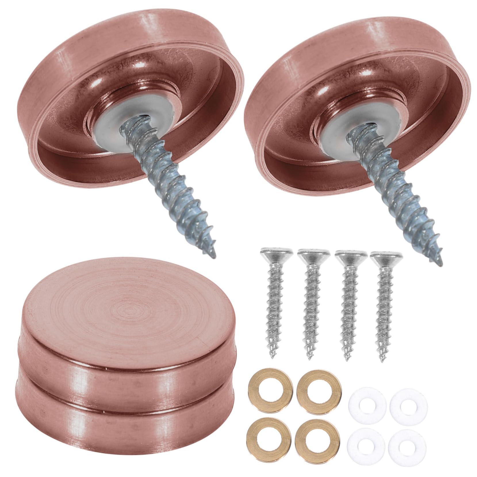 HOLIDYOYO Mirror Screws Cap Cover 20pcs Screw Covers for Advertising Nails Stainless Steel Decorative Caps Easy to Install Nails for Glass Fixing