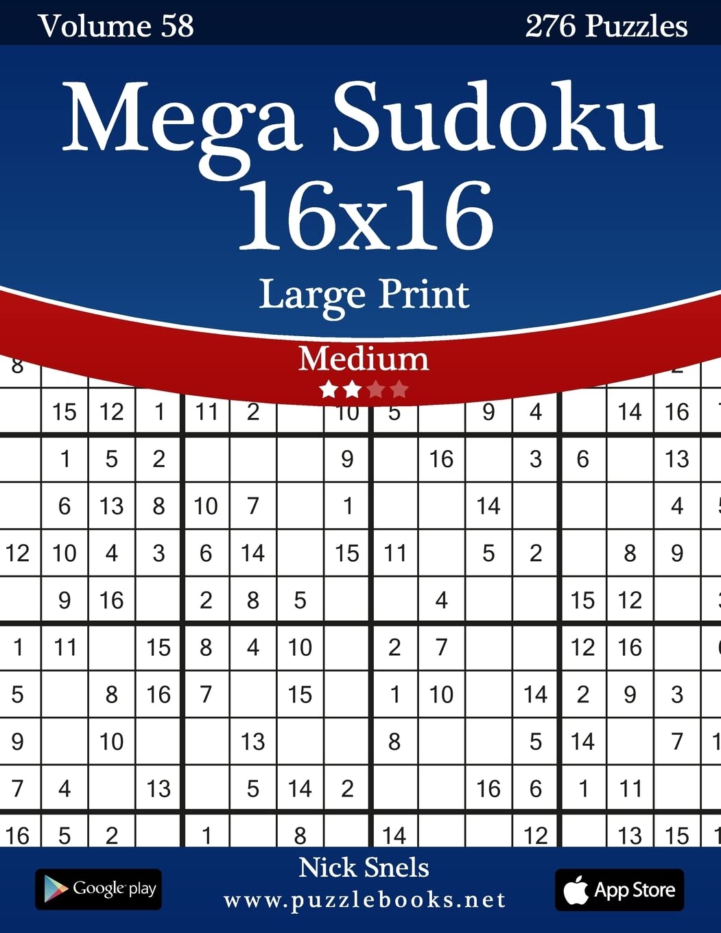 mega-sudoku-16x16-large-print-medium-volume-58-276-logic-puzzles-snels-nick-9781505649574-amazon-com-books