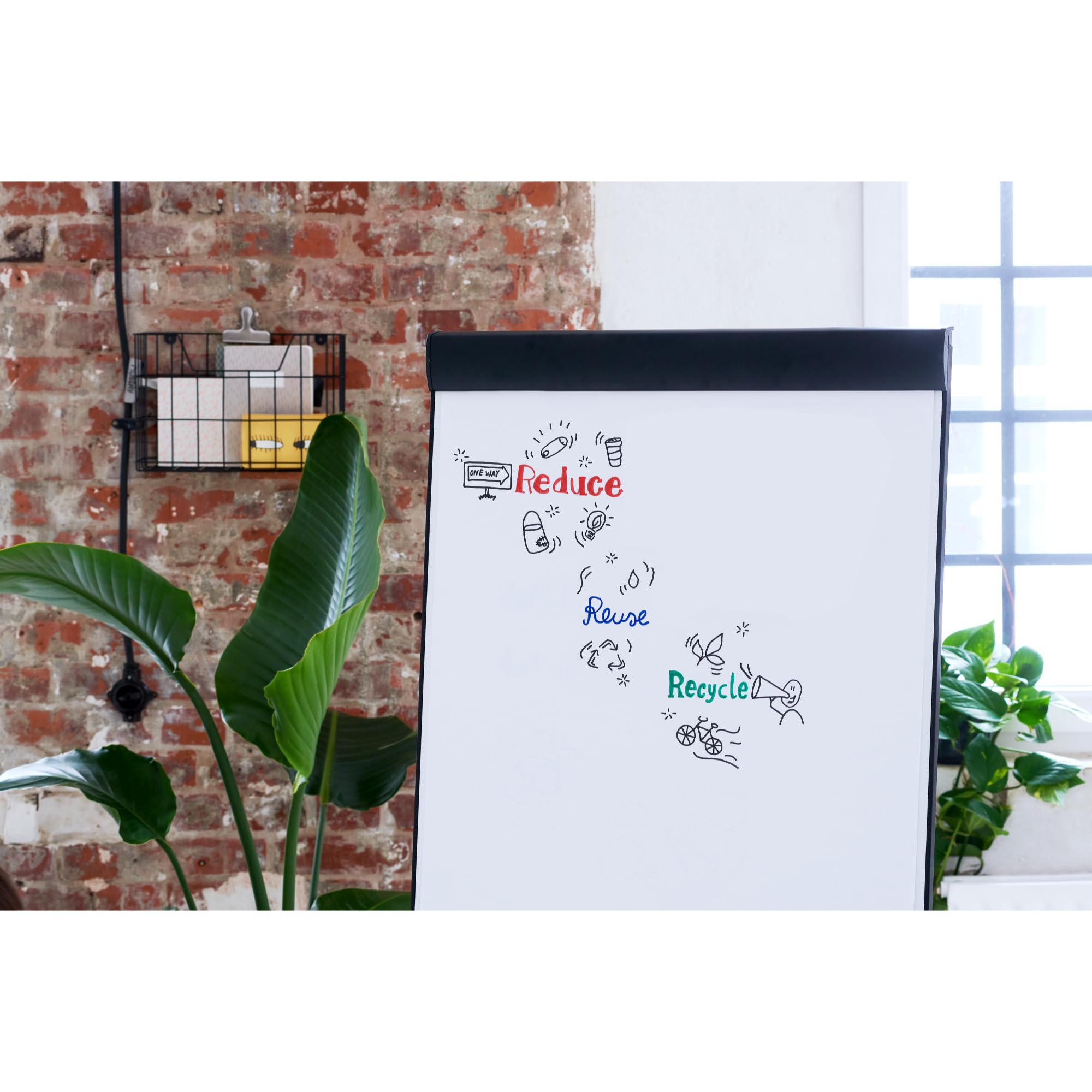 edding 31 EcoLine flipchart marker - blauw - 10 stiften - roonde punt 1,5-3 mm - stift voor schrijven, tekenen op flip-over papier - drukt niet door - droogt niet uit- intensieve kleur - navulbaar