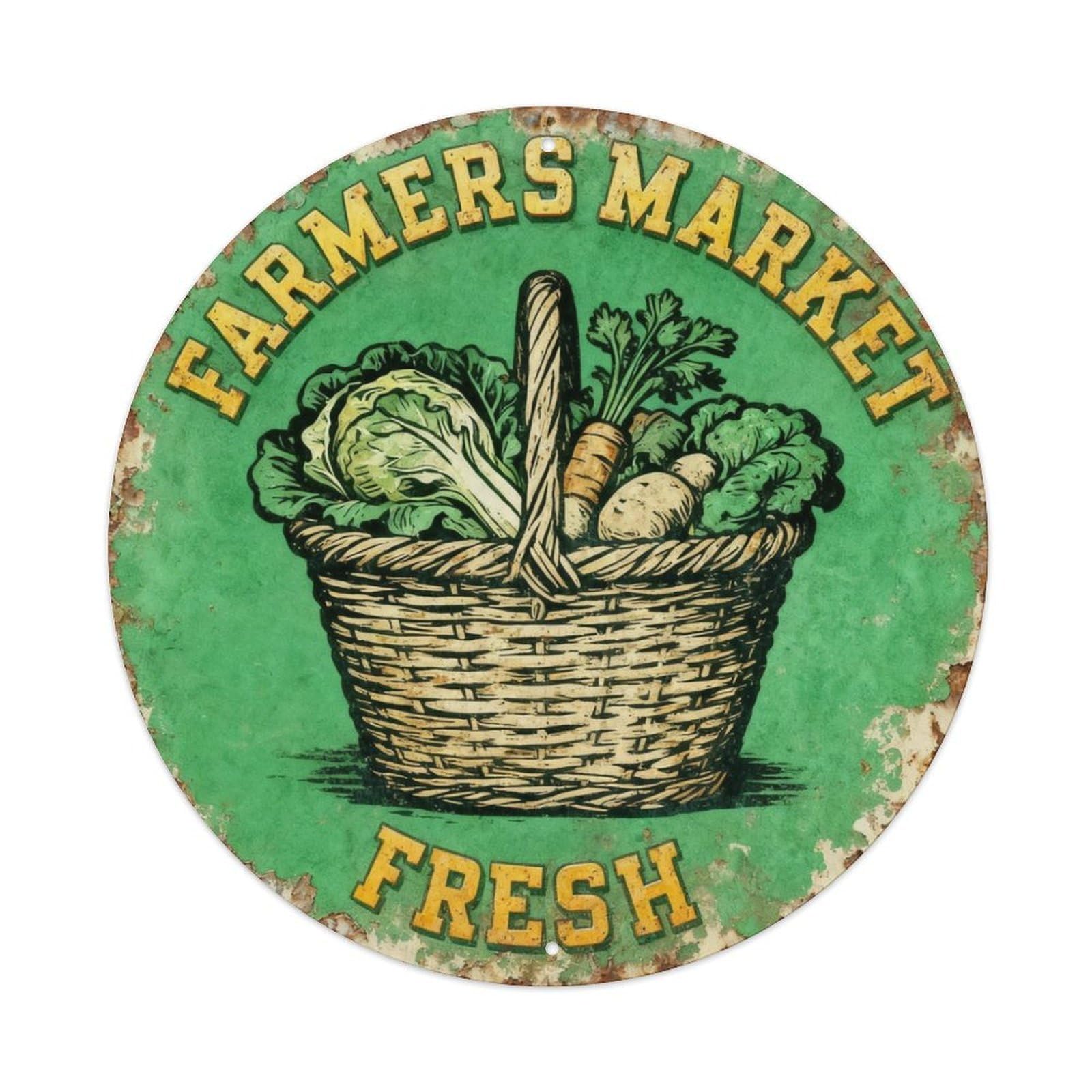 Farmers Market Fresh Metal Tin Sign Plaque