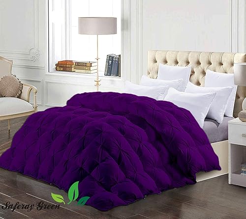 Miniatura 2 de Edredón de lujo para todas las estaciones, estilo pintuck, 100% algodón orgánico, tamaño Queen de 98 x 98 pulgadas, edredón plisado de 3 piezas con