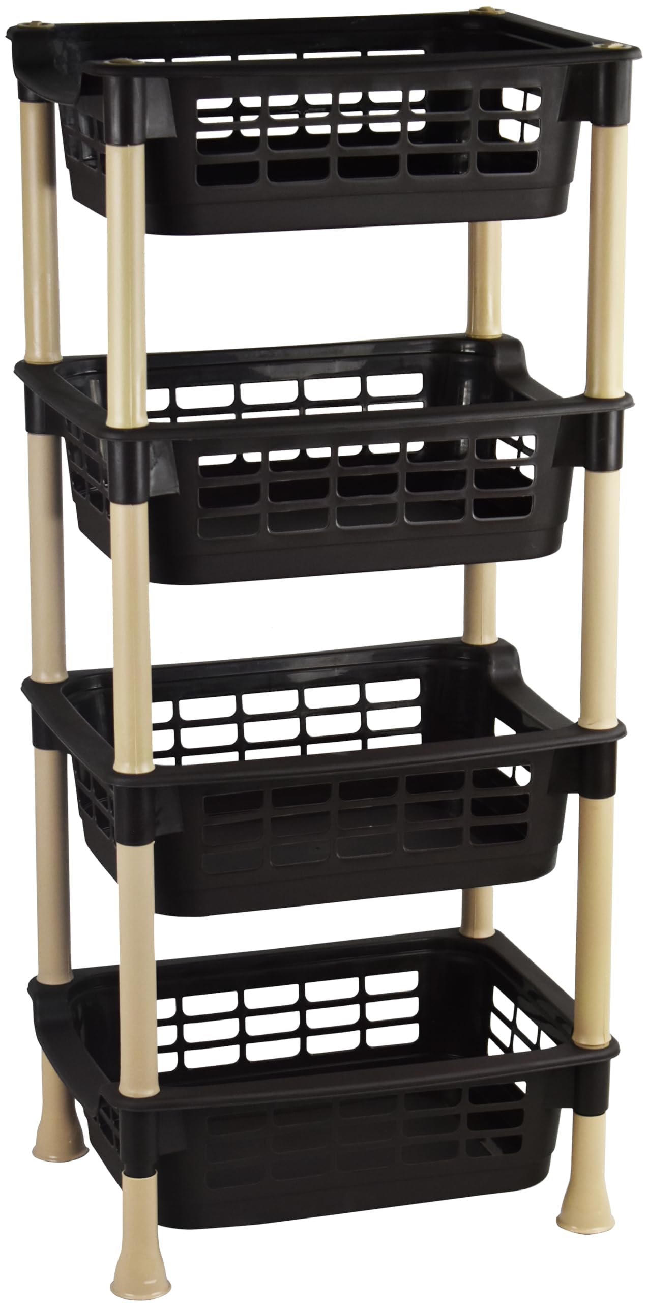 Sterling Ventures Black Sturdy 4 Tier Fruit And Vegetable Kitchen Rack (Black)
