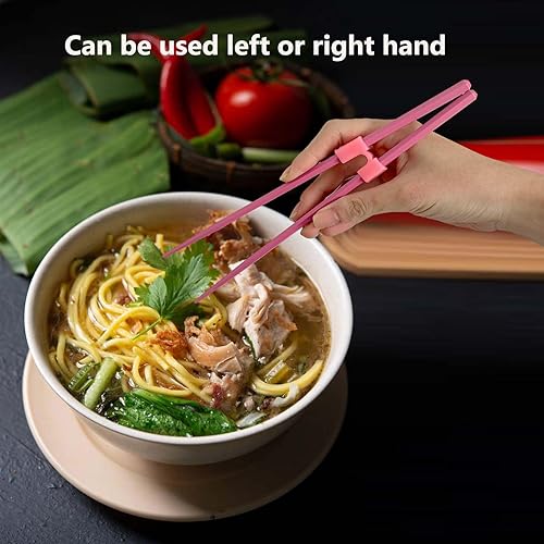Miniatura 5 de Fejapa 5 pares de palillos reutilizables ayudantes de entrenamiento palillos de práctica para adultos palillos principiantes diestros zurdos