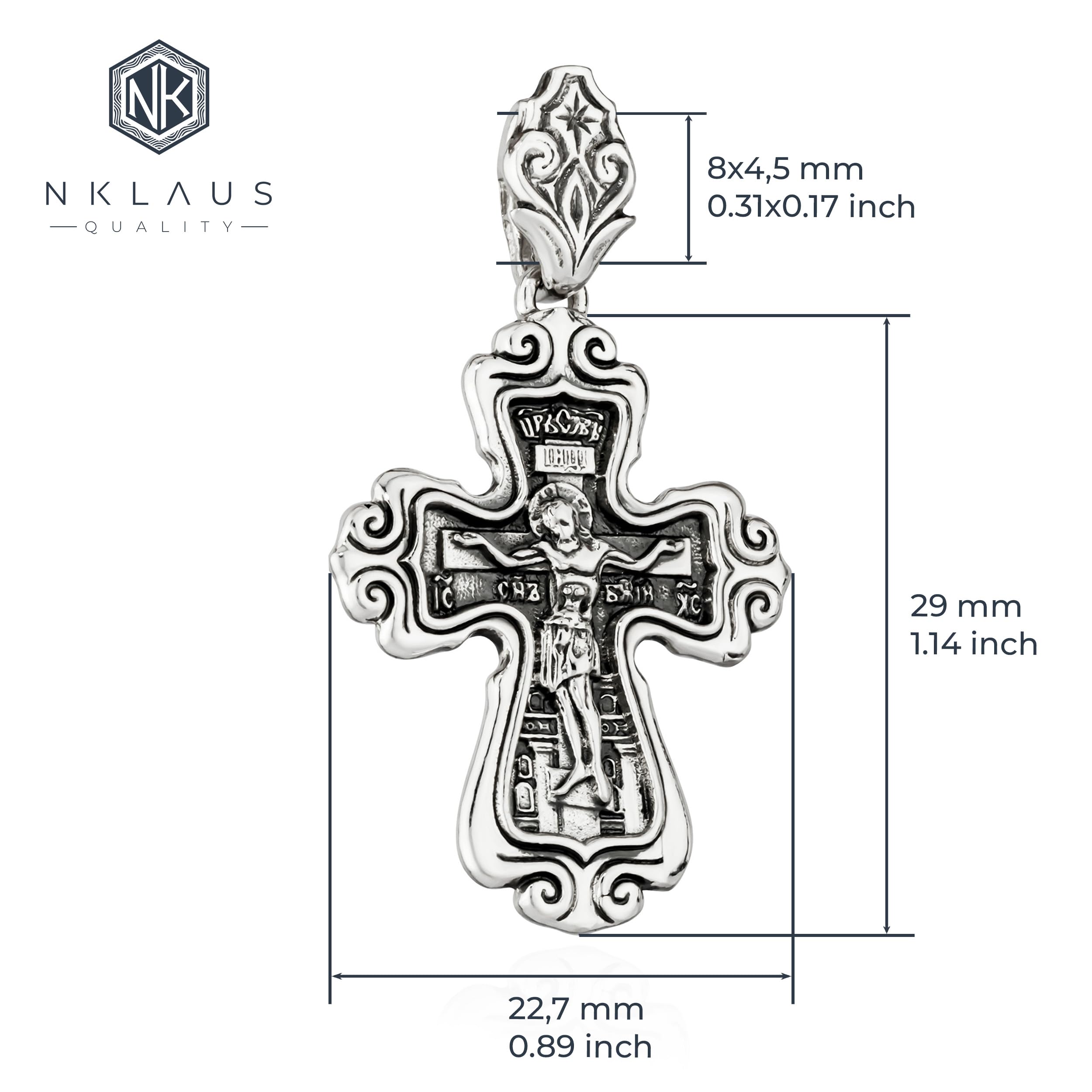 NKlaus Zawieszka do łańcuszka srebro 925 krucyfiks & Valaam Matka Boża 29 mm x 22,7 mm Exquisit 15562, Srebro