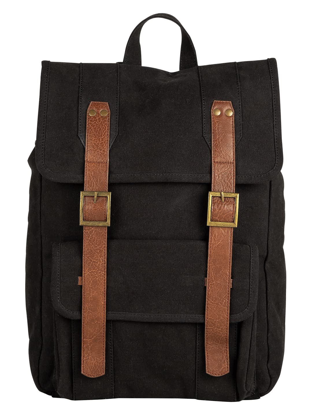 Mona B Canvas Backpack with upto 14 Laptop Inches Compartment for Office, College, Travel for Men and Women (Parker, Black) 2