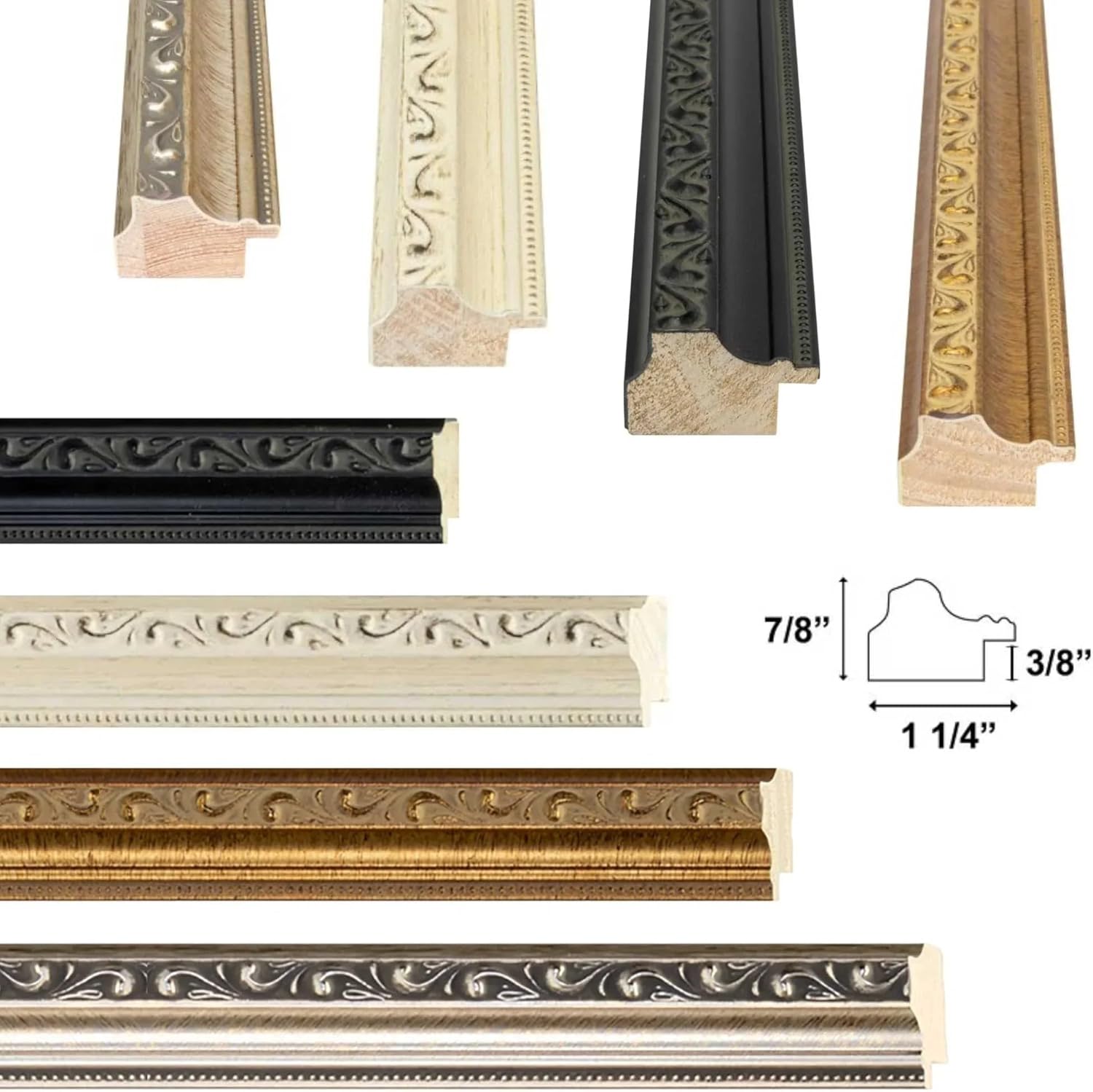 Antique 12x44 Black Picture Frame - Wall Mount Acrylic Glass 12x44 Frame