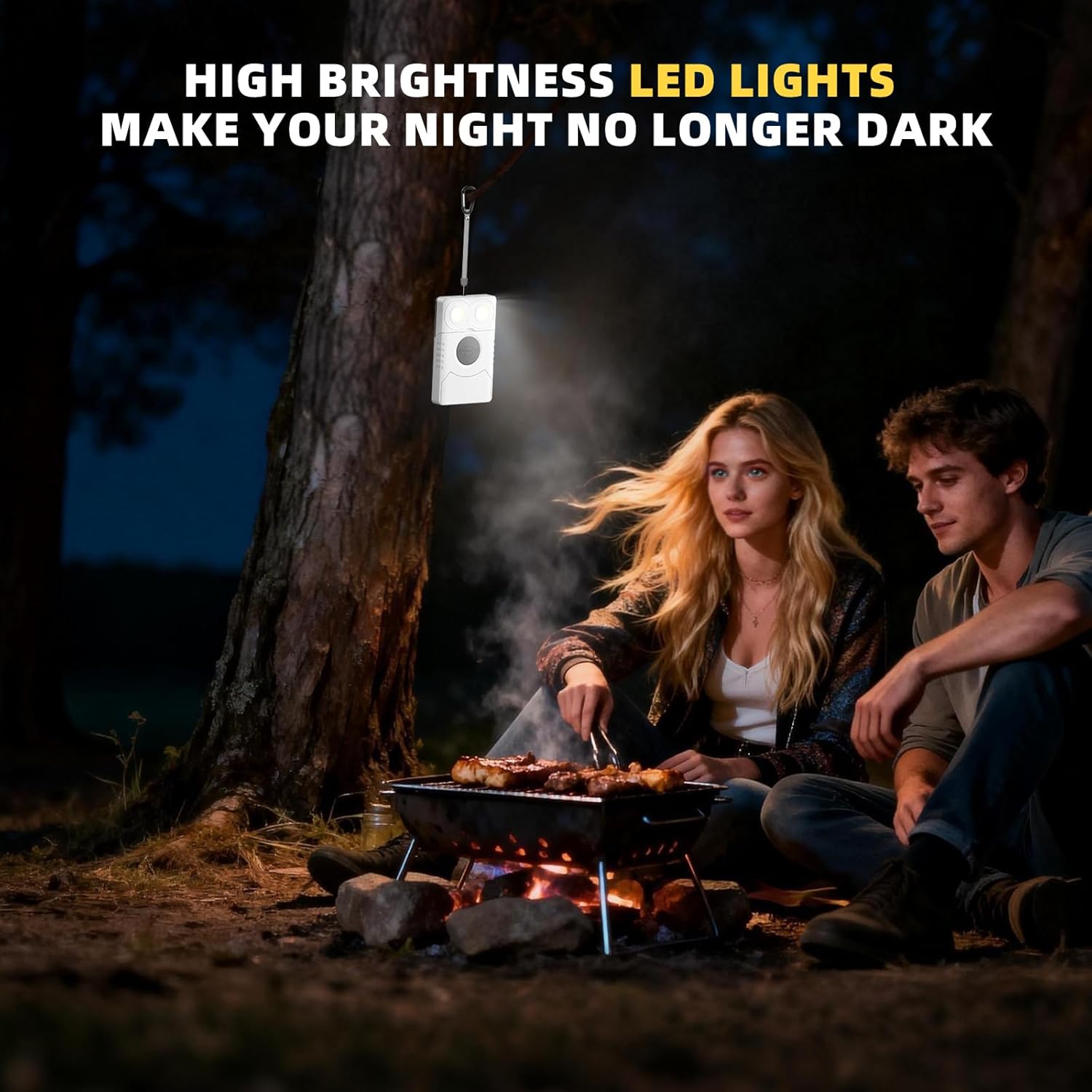 EYONGPV OWL-SP Solar Emergency Lantern, Portable Solar Lamp and Rechargeable LED Camping Light, 4 Brightness Levels & SOS for Power Outages and Outdoor Use (White)