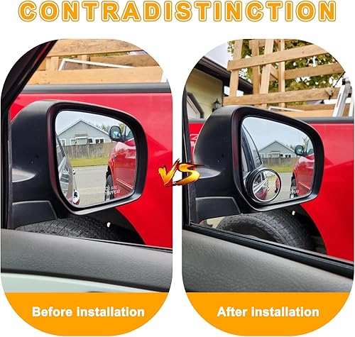 Miniatura 2 de psler - Espejo de punto ciego de 2 piezas  Espejo retrovisor redondo de vidrio HD convexo de 2 pulgadas con marco, accesorios de espejo lateral gran