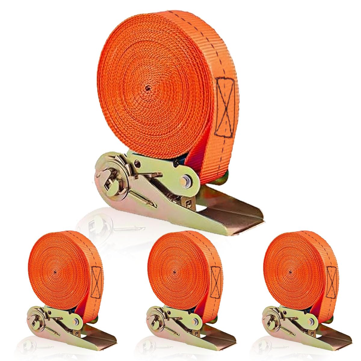 Ratchet Tie Down Strap 4Pcs, 2.5cm*5m Adjustable RetainTension Belt Tow Rope Heavy Duty Lashing Strap 800kg Break Strength Cargo Securing Strap with Cam Buckle for Car Motorcycle Trailer Truck Luggage