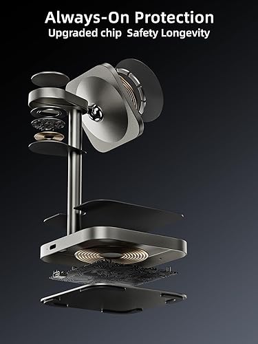 Miniatura 5 de Certificado Qi2 Estación de carga LULULOOK 3 en 1 con MagSafe, cargador inalámbrico QI2 de 15 W, cargador magnético para iPhone 171615141312,