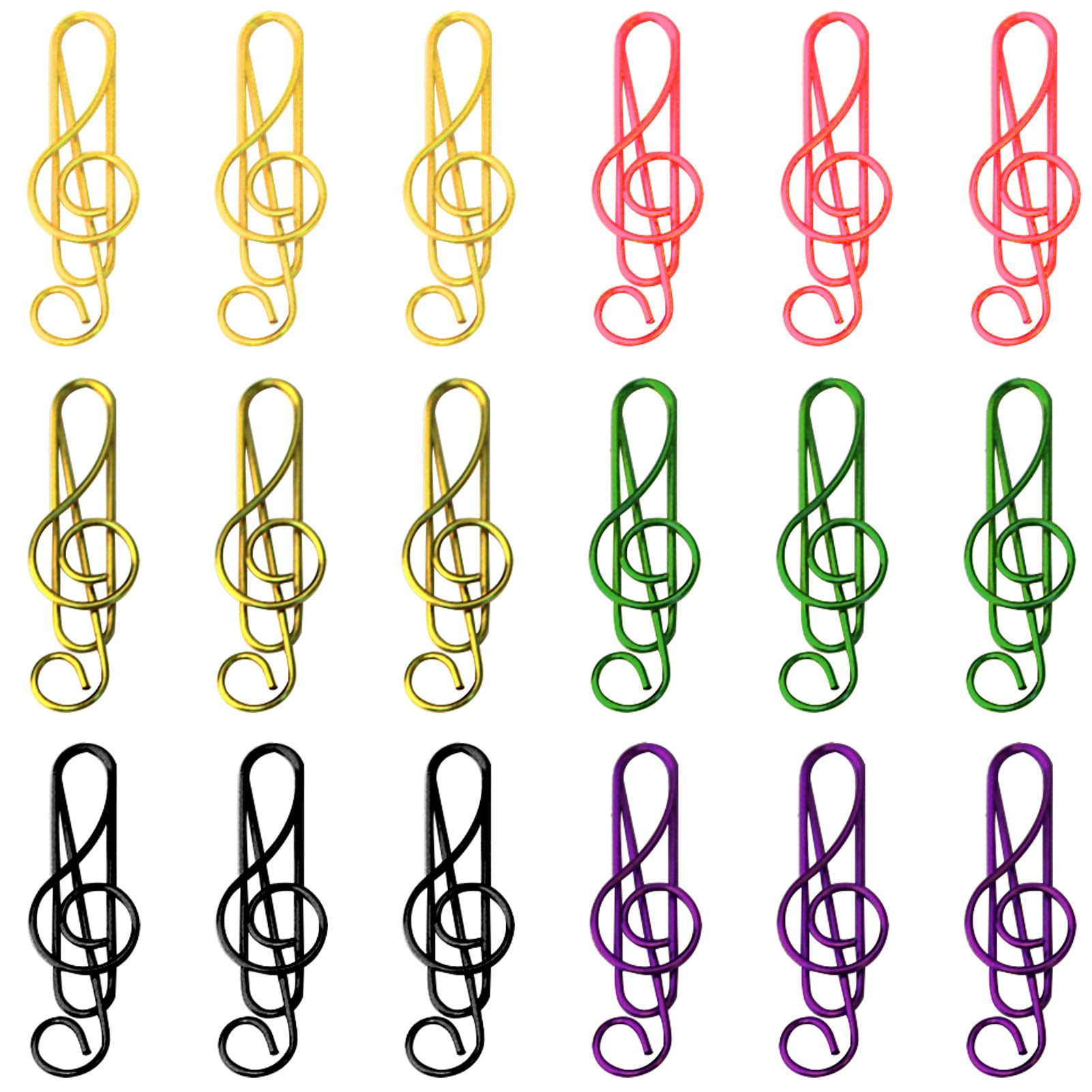 Paper Clips Note Musical Motif, 50 pcs, Musical Notes Paperclips Colourful, Binder Clips Dispenser