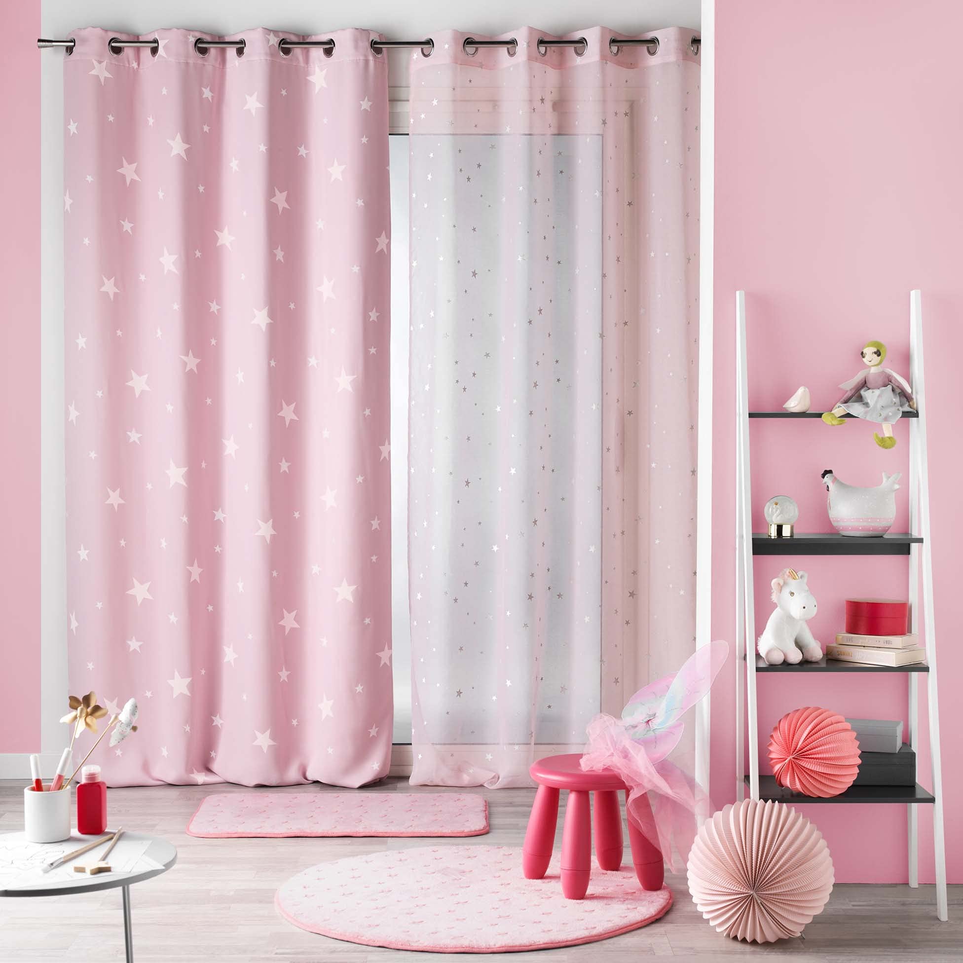 Douceur d'Intérieur, ia - Tenda con occhielli, 140 x 240 cm, colore: verde, con stampa in voile sabbiato