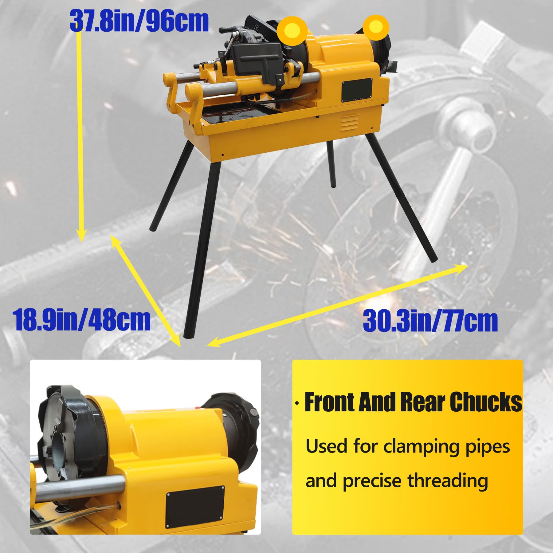 TECHTONGDA 220V Electric Pipe Threader Threading Machine, 1/2