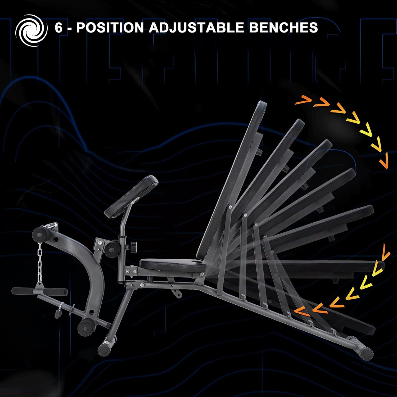 YOUGYM Olympic Weight Bench for Full Body, Adjustable Strength Training Benches for Home Gym, Fitness Workout Standard Pro Bench 330 lbs (Black) : Sports & Outdoors