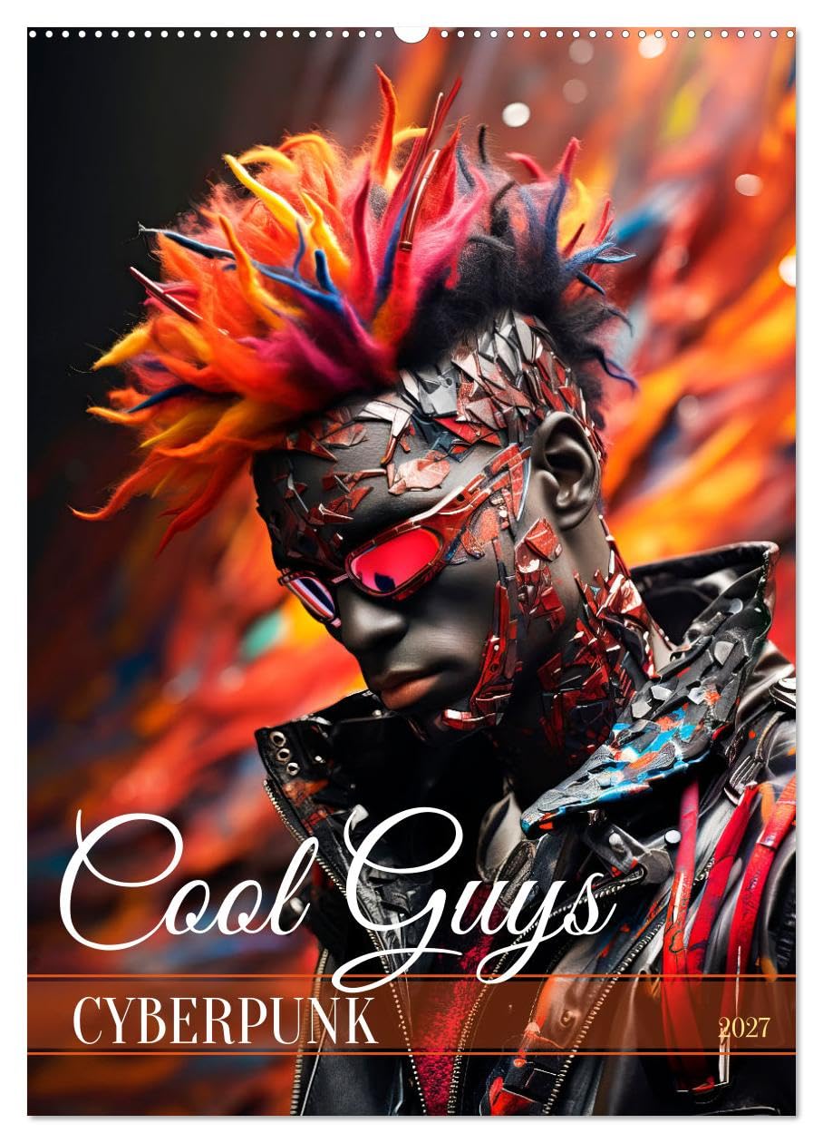 CYBERPUNK Cool guys (Wall Calendar 2027 DIN A2 portrait), CALVENDO 12 Month Wall Calendar: Rebels in the era of AI technology