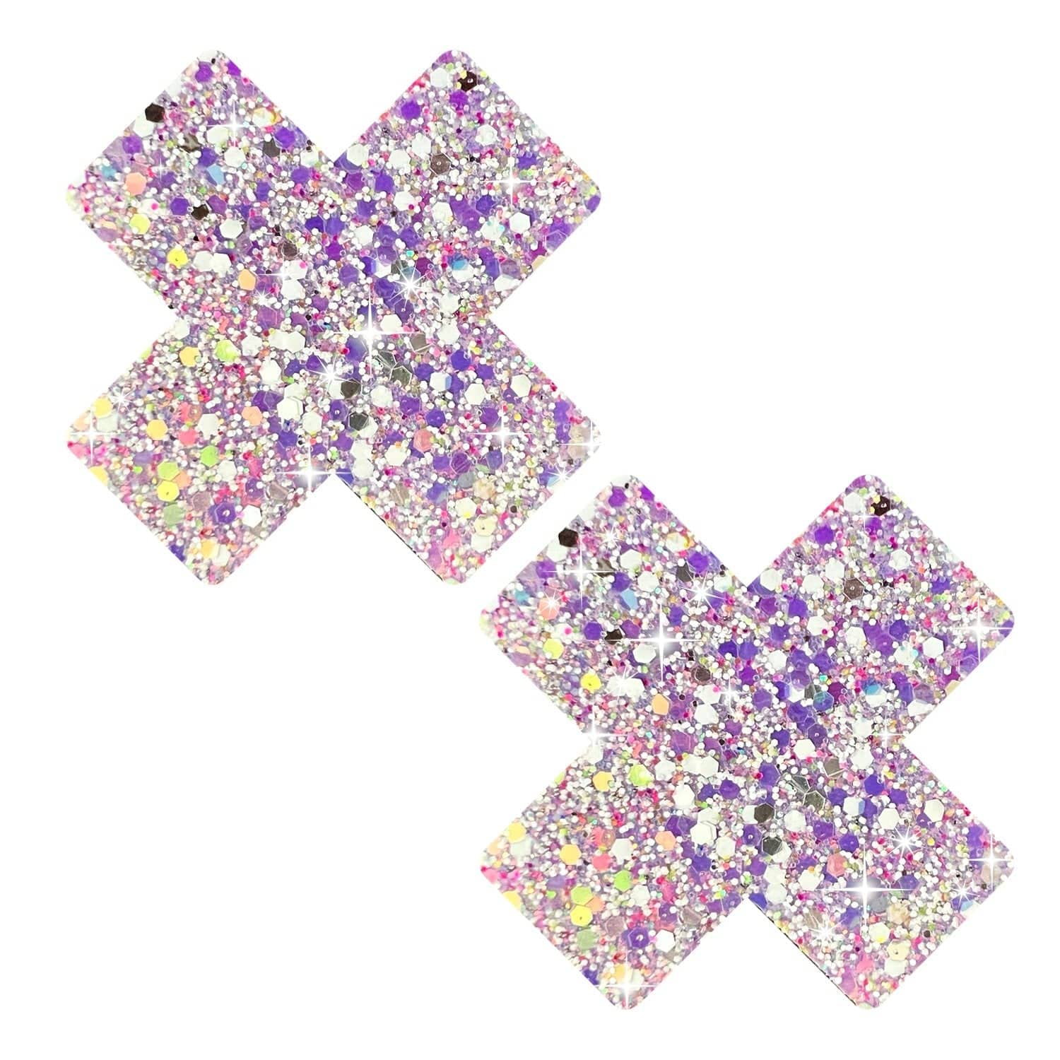Neva Nude Iridescent Crystal Beamz Nipztix Pasties Nipple Covers for Festivals, Raves, Lingerie and More, Made in USA