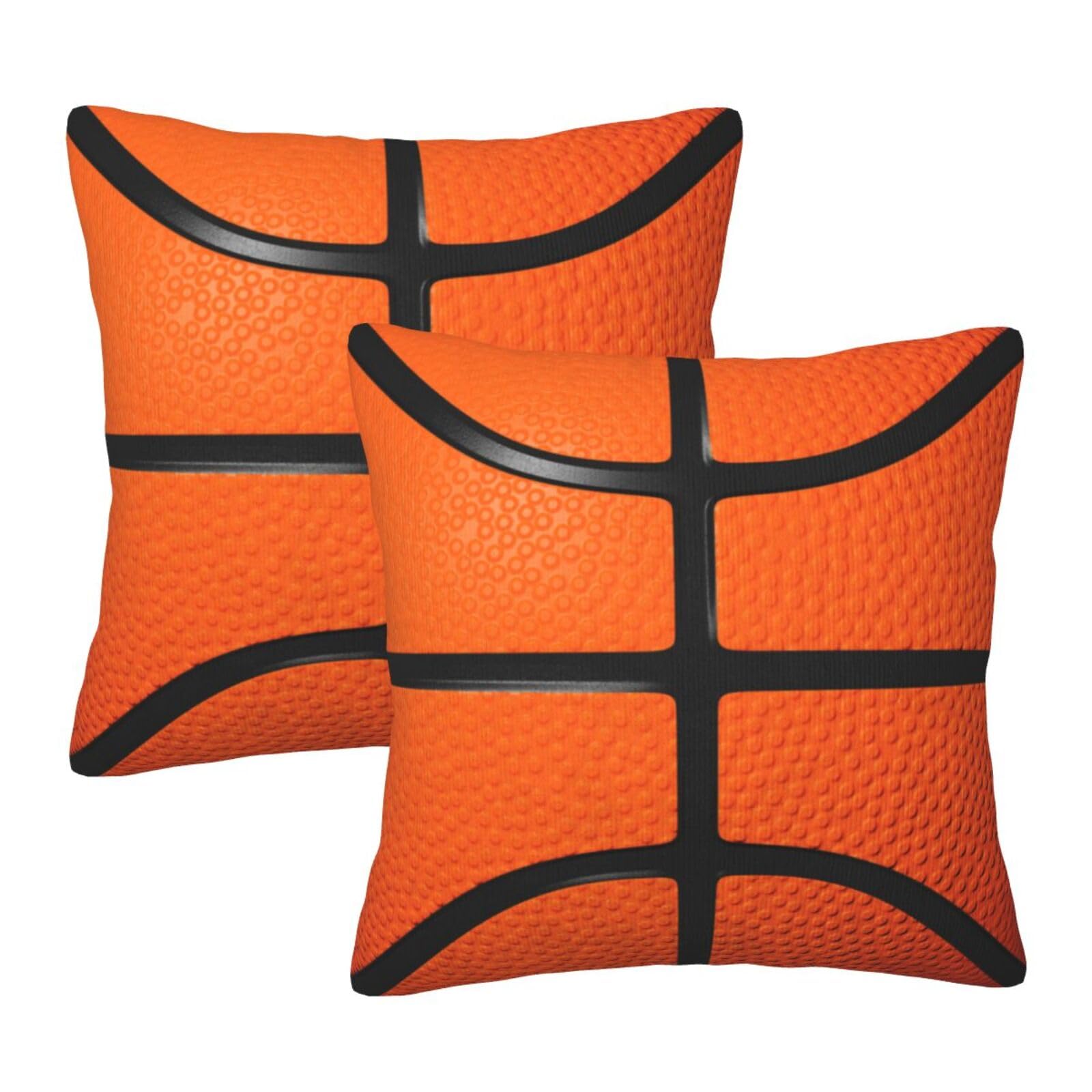 aipoase Basketball Throw Pillow Covers 18 X 18 Inch Set of 2 Pillow Cases Decoration Cushion Cover for Sofa Bedroom Living Room Outdoor