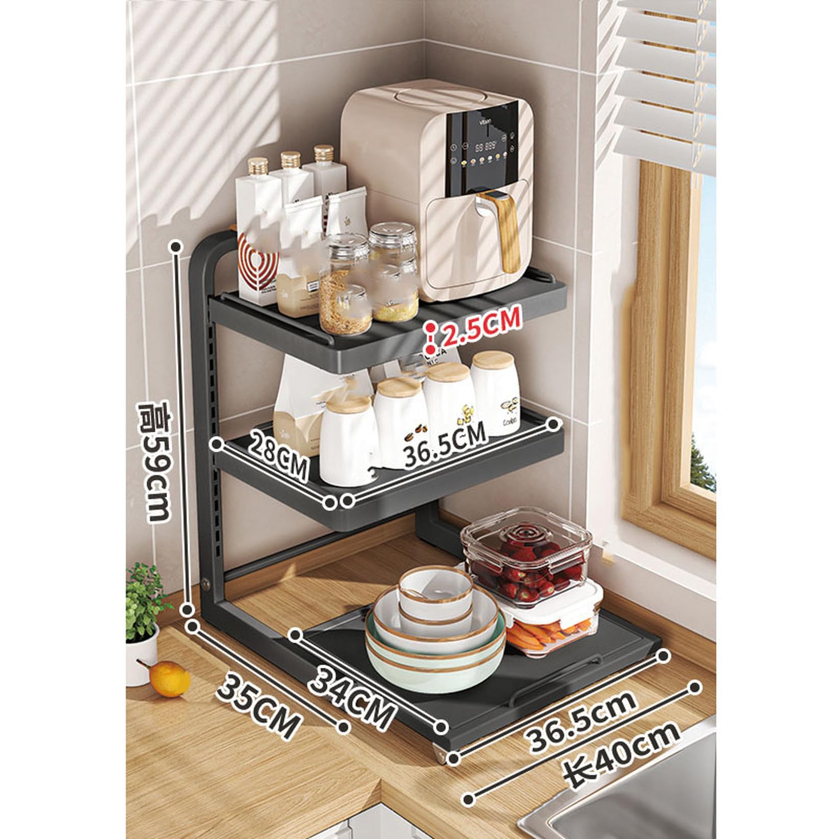 Amazon.co.jp: CZLZY レンジ上 ラック レンジ台 トースター ラック 高