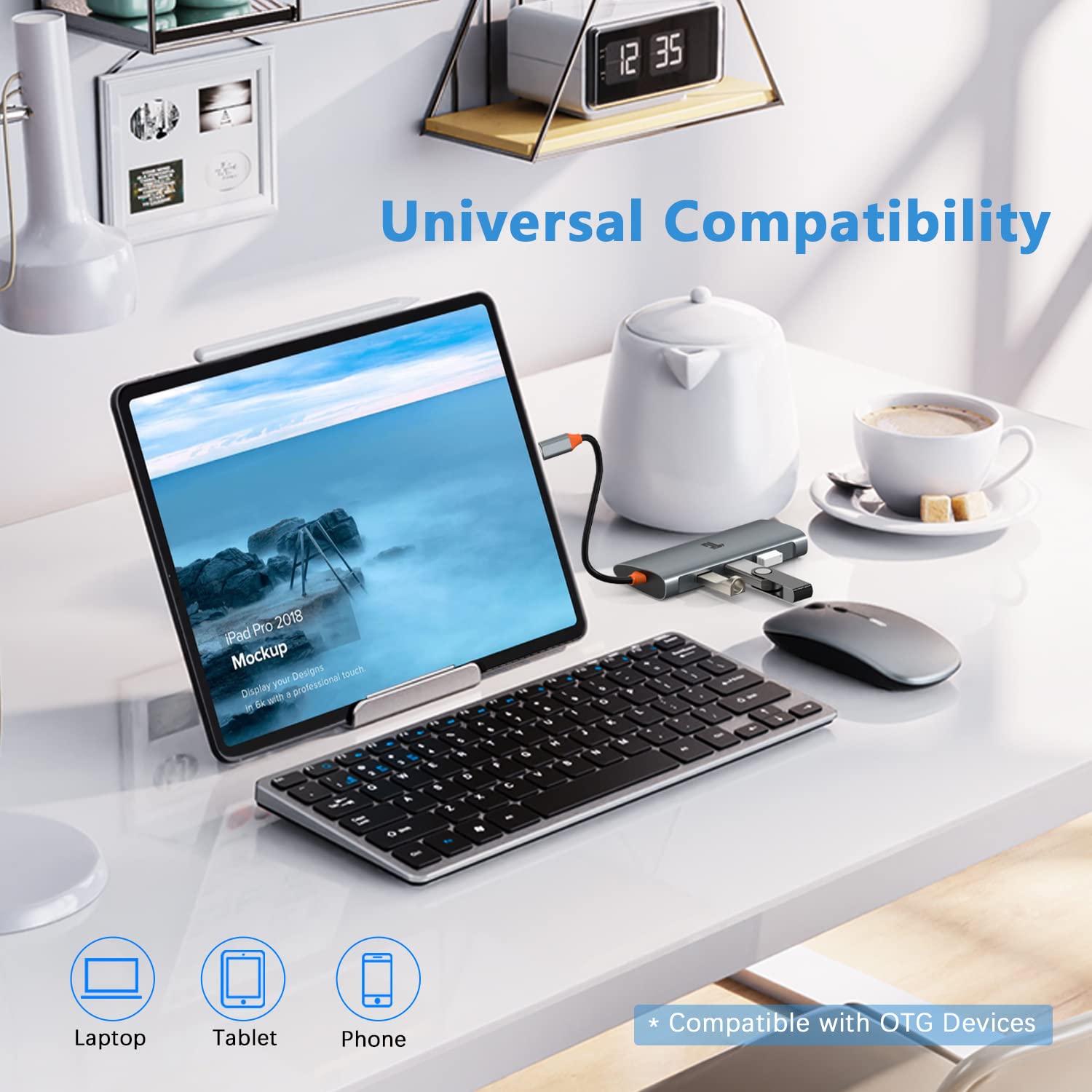 Hub USB C di livello superiore, adattatore USB C a 3 USB 3.1 e 1 Gbps Ethernet, hub USB 3.1 con SuperSpeed 10 Gbps per MacBook Pro/Air e altri dispositivi di tipo