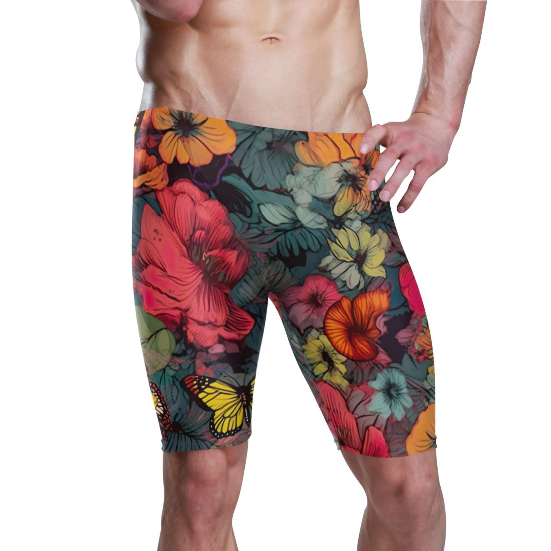 Butterfly Flower Men's Swim Jammers Swimsuit M B0401638
