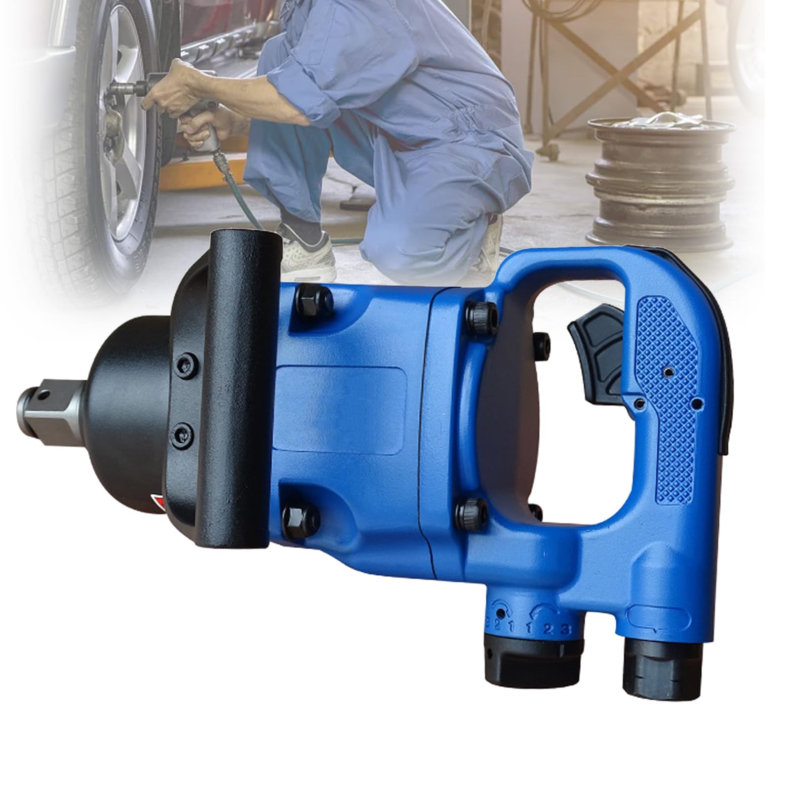 Llave de Impacto neumática, hasta 2800 N de par inverso, Llave de Impacto neumática de Alto par con Mango, presión de Aire de Trabajo: 6-10 kg/cm²