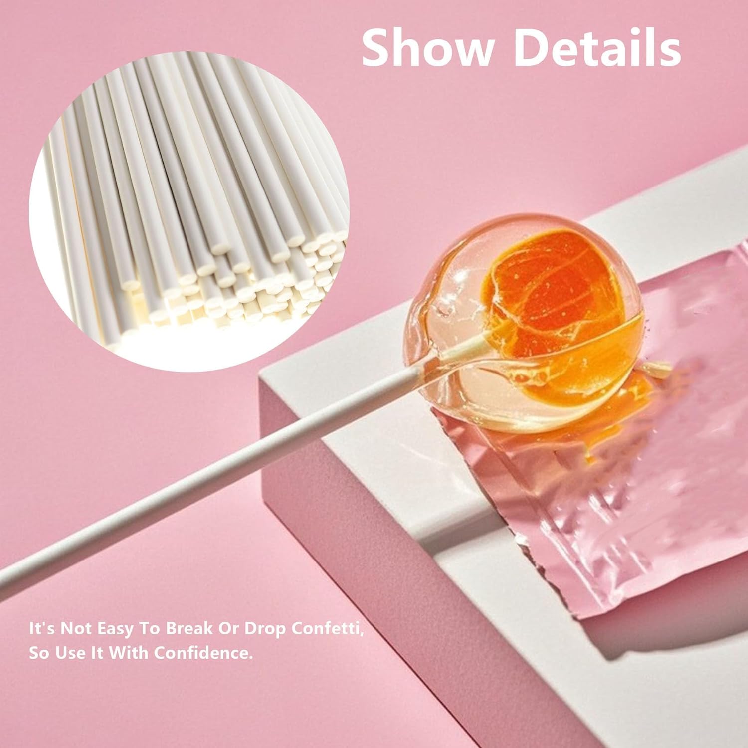 500 Pcs White Paper Lollipop Treat Sticks,WINCUR Cake Pop Sucker Sticks for Making Cookies,Cotton Candies,Popsicle,Chocolates,Cake Balls,Rice Crispy Treats-Great for Parties (3 * 200mm/0.12 * 7.87")