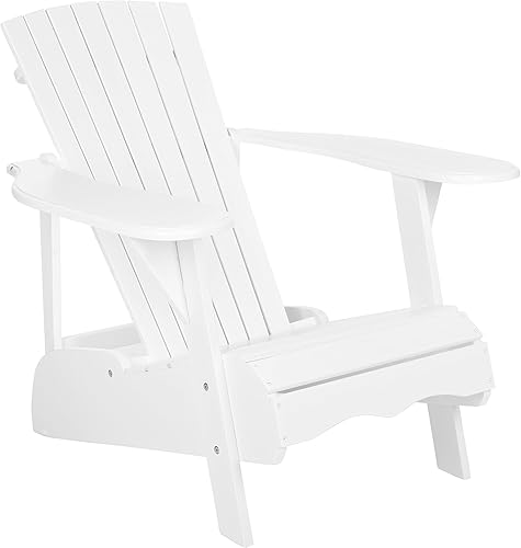 Miniatura 4 de Safavieh Patio Collection Hampton Adirondack - Silla de madera de acacia, color blanco