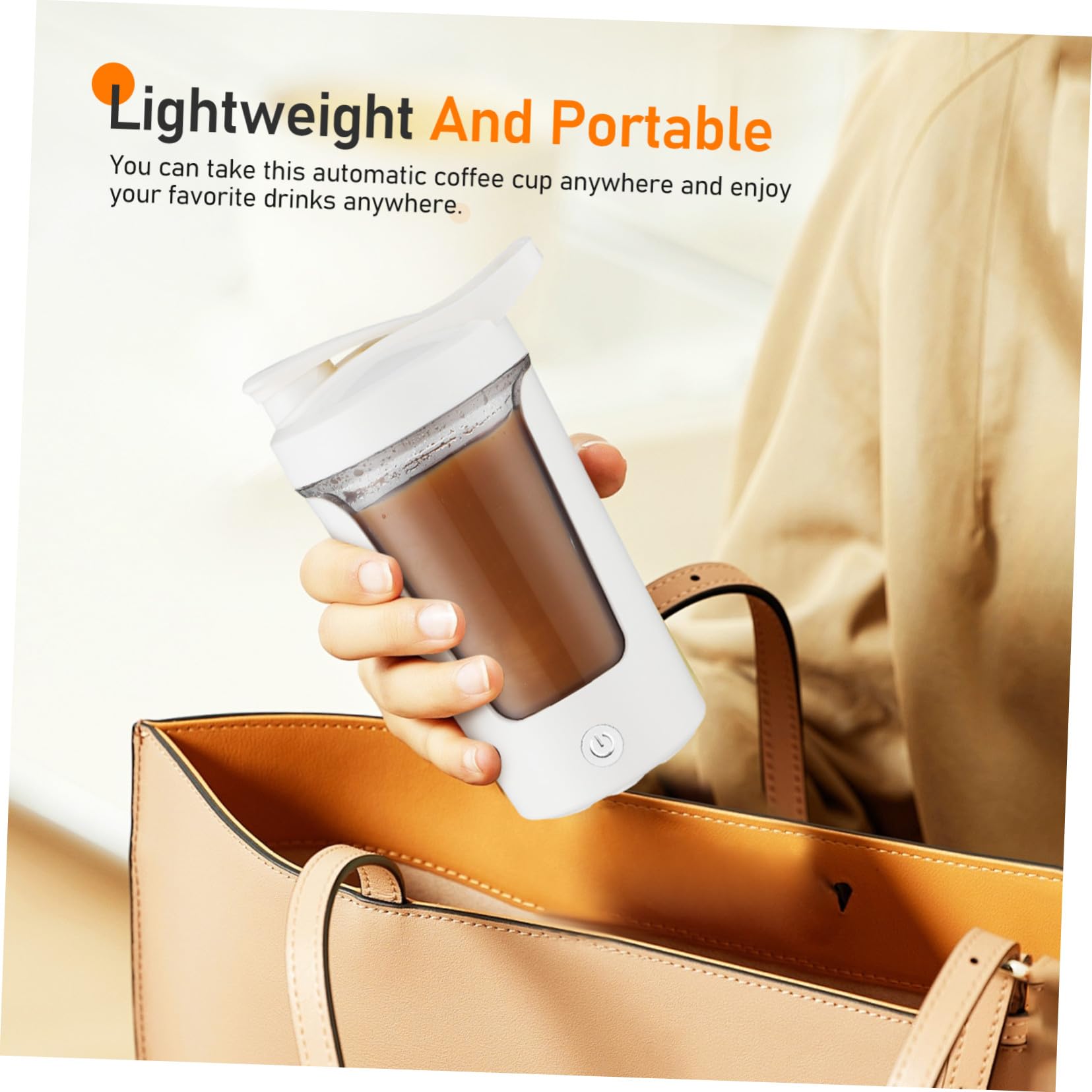 Hohopeti Bottiglia Shaker Elettrica Ricaricabile in PP e Abs Tazza Miscelatrice Automatica per Proteine e Caffè Portatile e Facile da Pulire Agitatore Efficiente per Bevande Cremose