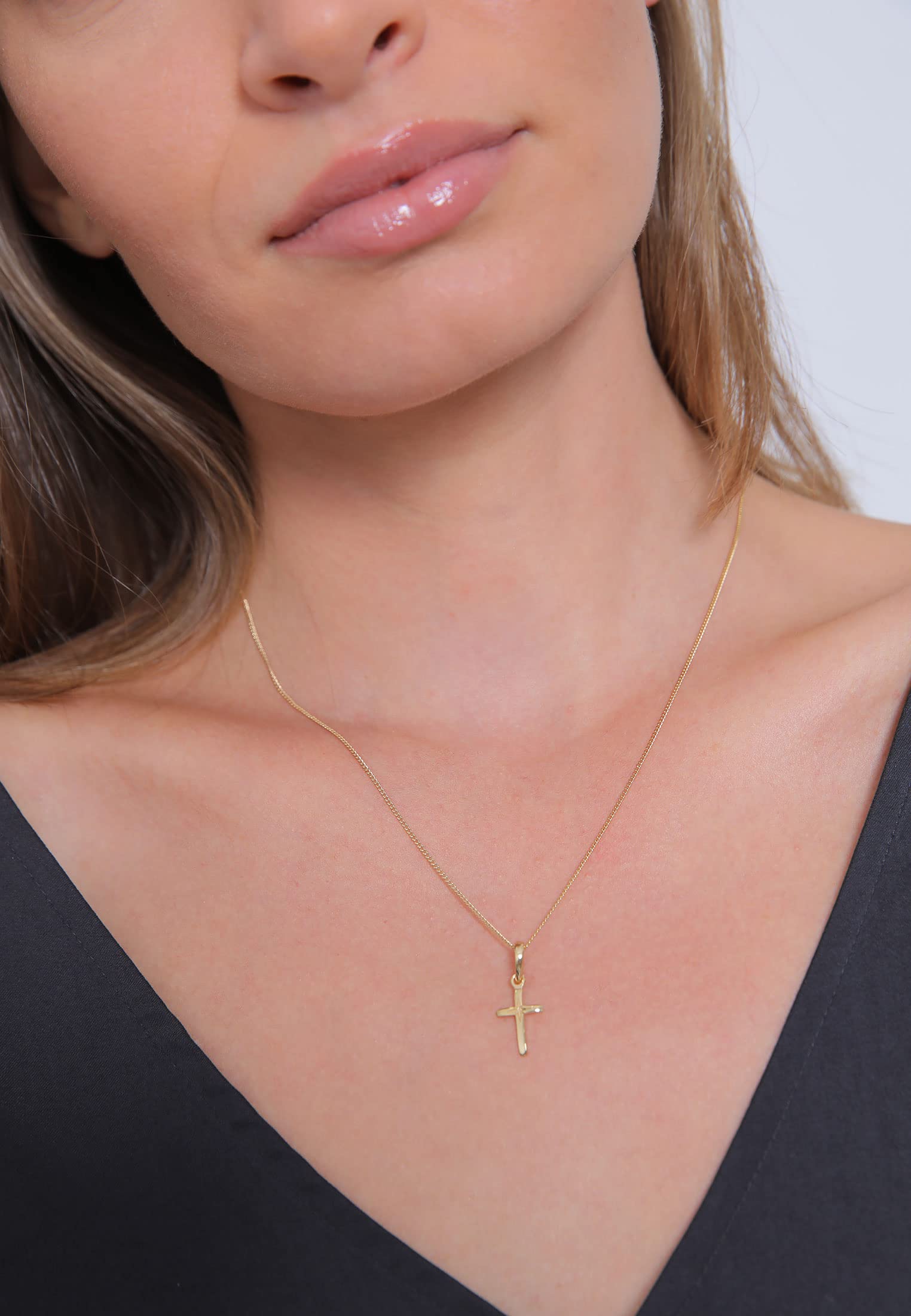 Elli Collares Mujeres Colgante de Cruz con Grabada de Estrella Filigrana en Plata de Ley 925