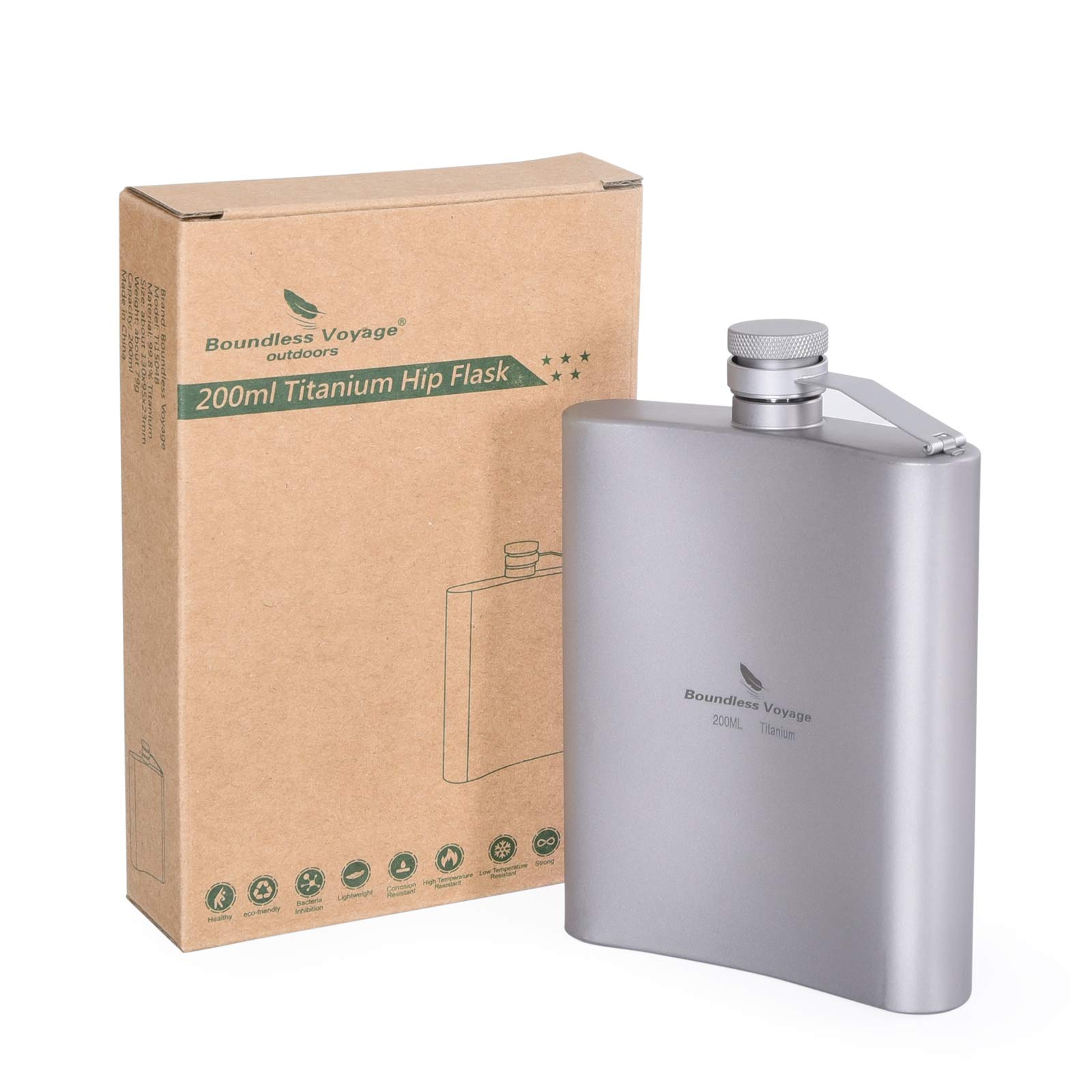 Boundless Voyage Flasque en Titane pour Camping en Plein air 200 ML